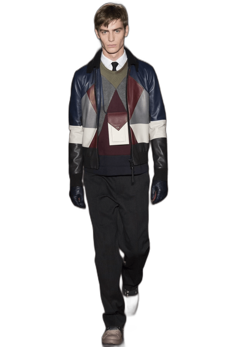Valentino Valentino Lambskin Geometric Leather Jacket Size US L / EU 52-54 / 3 - 1 Thumbnail