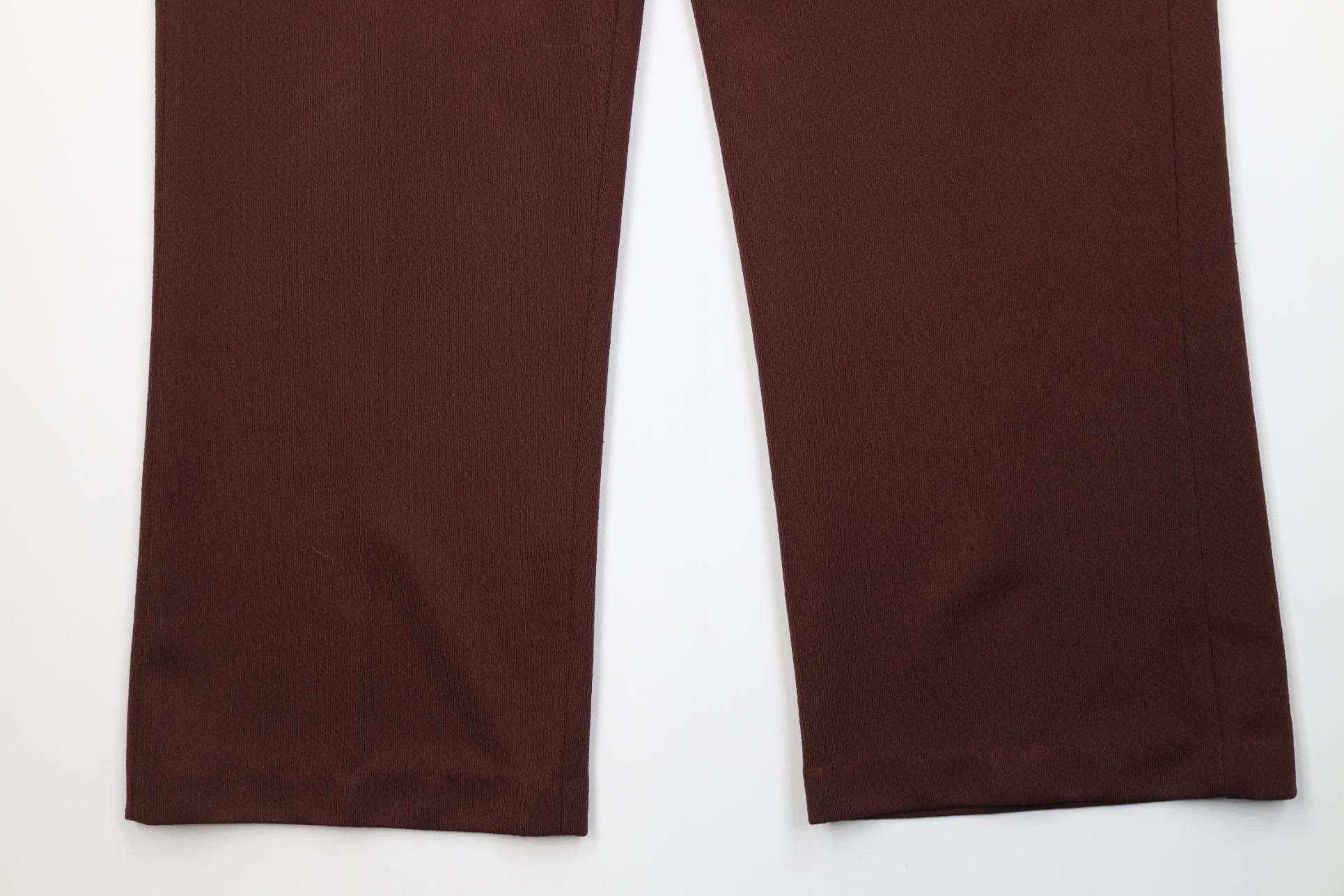 Vintage Vintage 70s Streetwear Wide Leg Chino Pants Burgundy USA Size US 40 / EU 56 - 4 Thumbnail