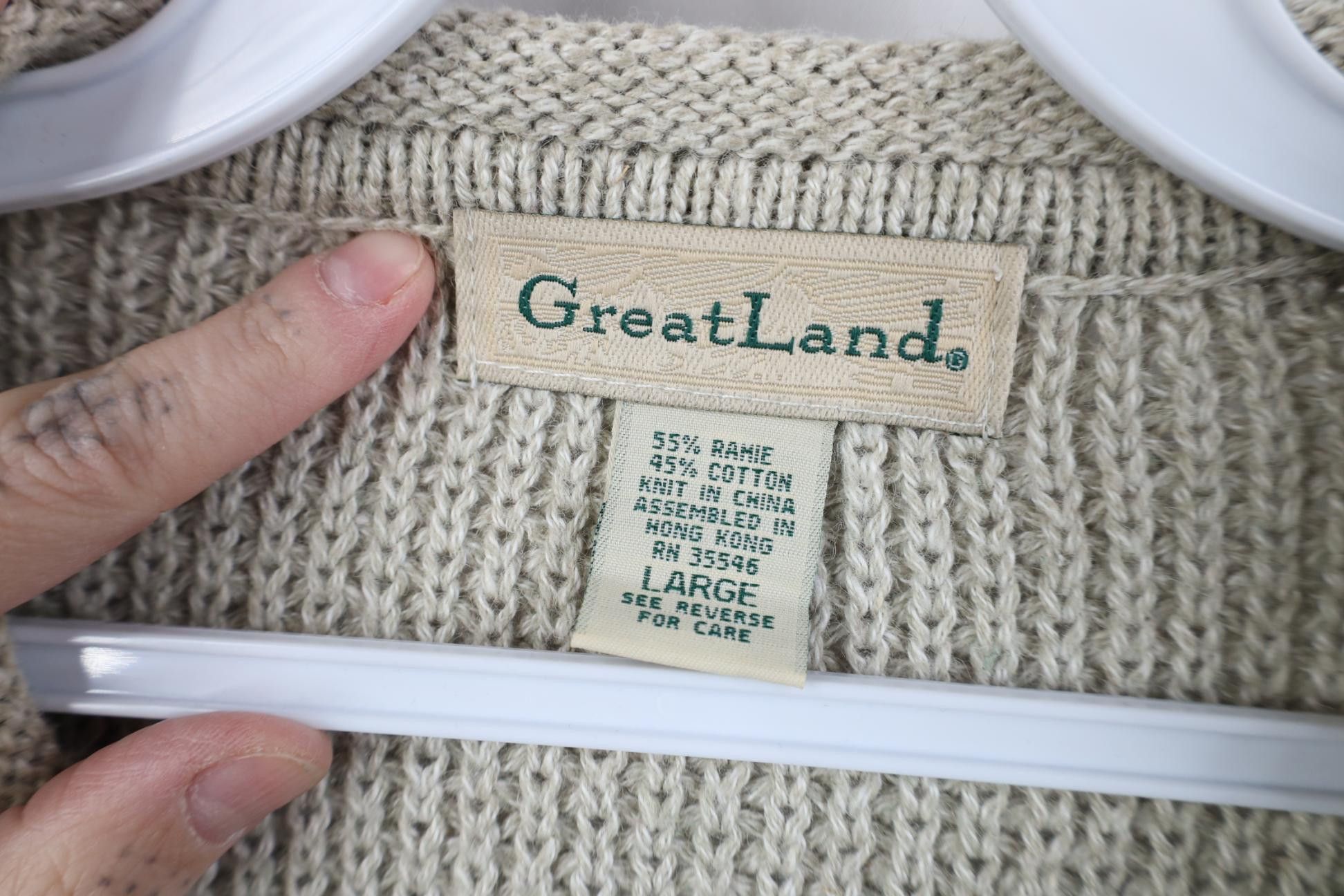 Vintage Vintage 90s Streetwear Thermal Marled Knit Sweater Beige Size US L / EU 52-54 / 3 - 7 Thumbnail
