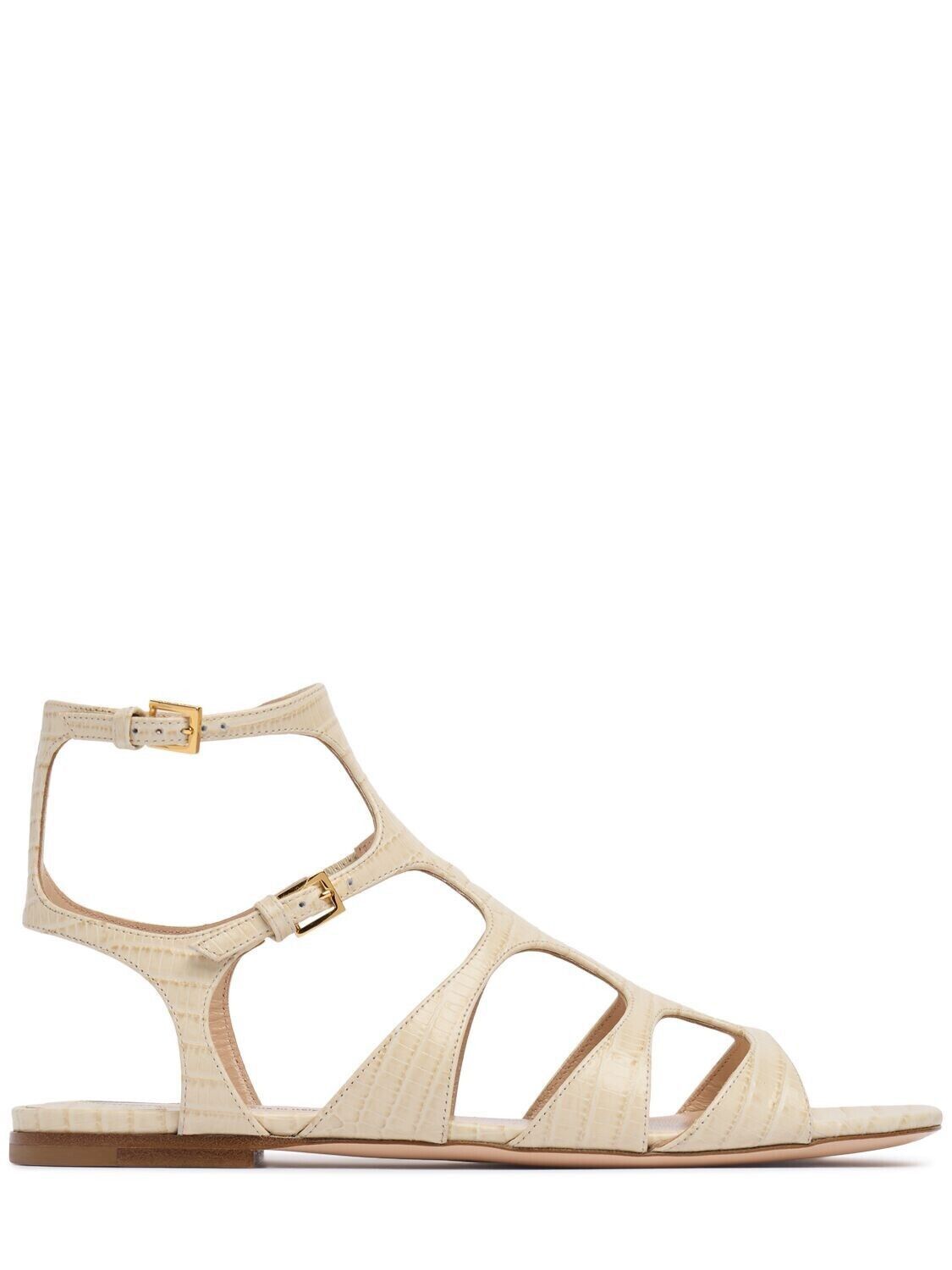 Tom Ford TOM FORD Paradis Ivory Shiny Embossed Cage Sandals Size US 6 / IT 36 - 1 Thumbnail