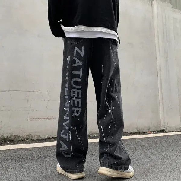 VIBE Bandana Patchwork Straight Leg Baggy Jeans Size US 30 / EU 46 - 4 Thumbnail