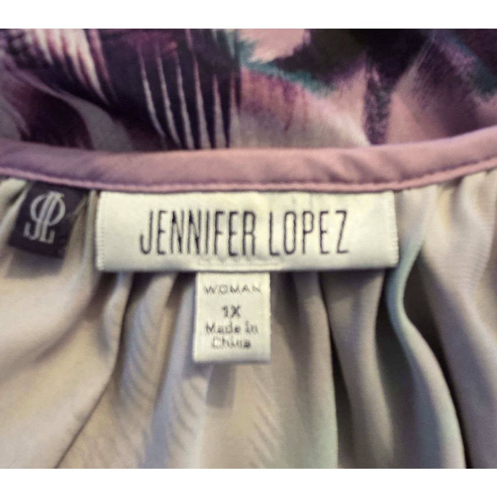 Vintage VINTAGE? Lavender Floral Jennifer Lopez Peasant Top Blouse Hippie Boho 1X Size XL / US 12-14 / IT 48-50 - 4 Thumbnail