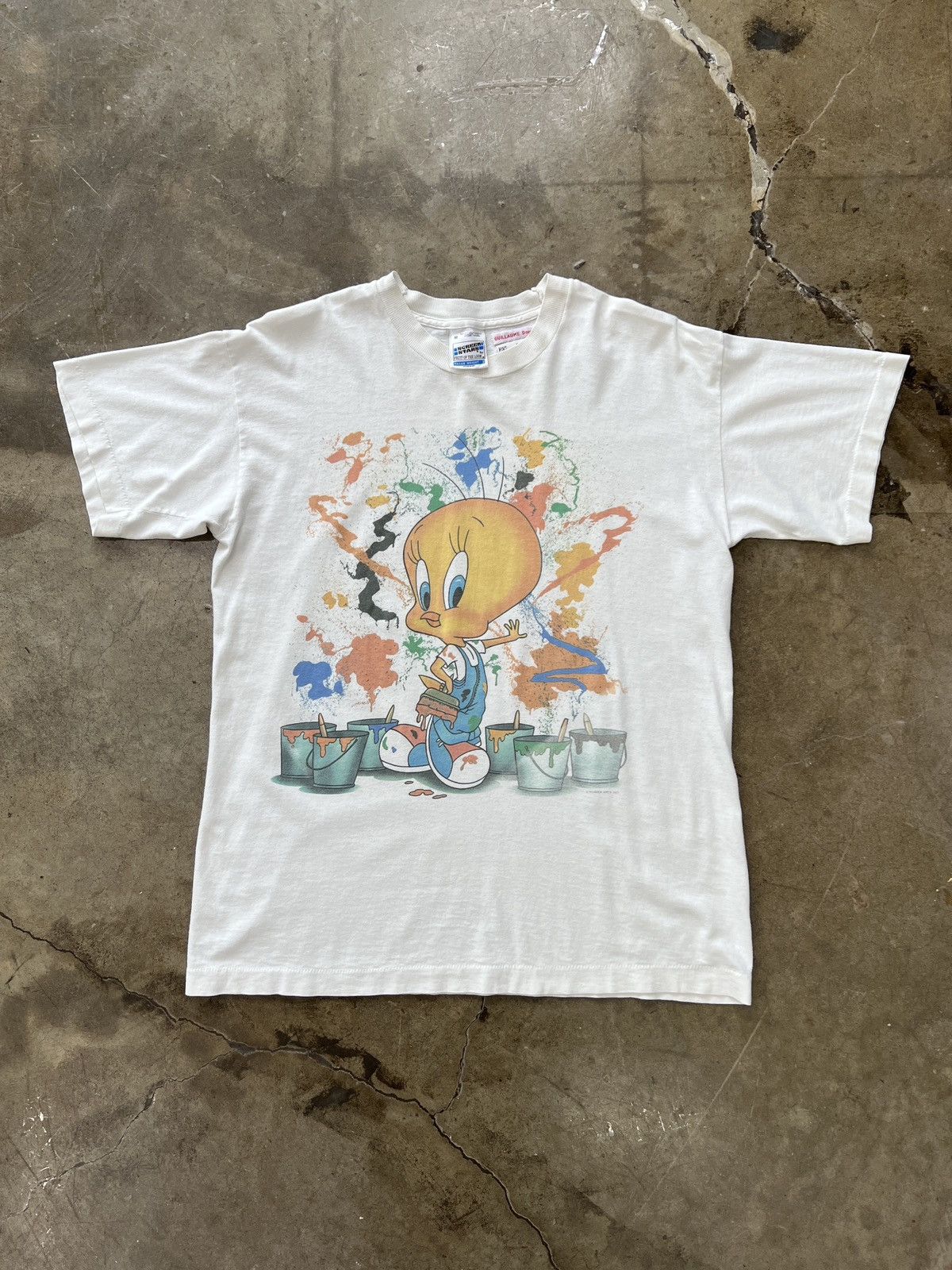 Vintage × Warner Bros Vintage 1987 Looney Tunes Tweety Bird Single Stitch Medium Size US M / EU 48-50 / 2 - 2 Thumbnail
