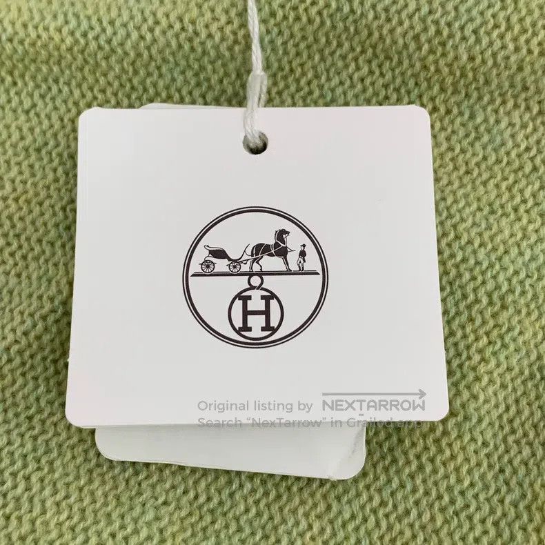 Hermes Hermes 25 light green cashmere lapel long-sleeved knit car Size S / US 4 / IT 40 - 7 Thumbnail