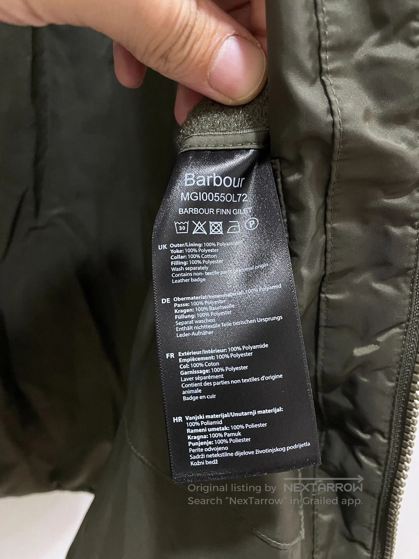 Barbour Barbour Finn Gilet in Olive Green. Size US L / EU 52-54 / 3 - 6 Thumbnail