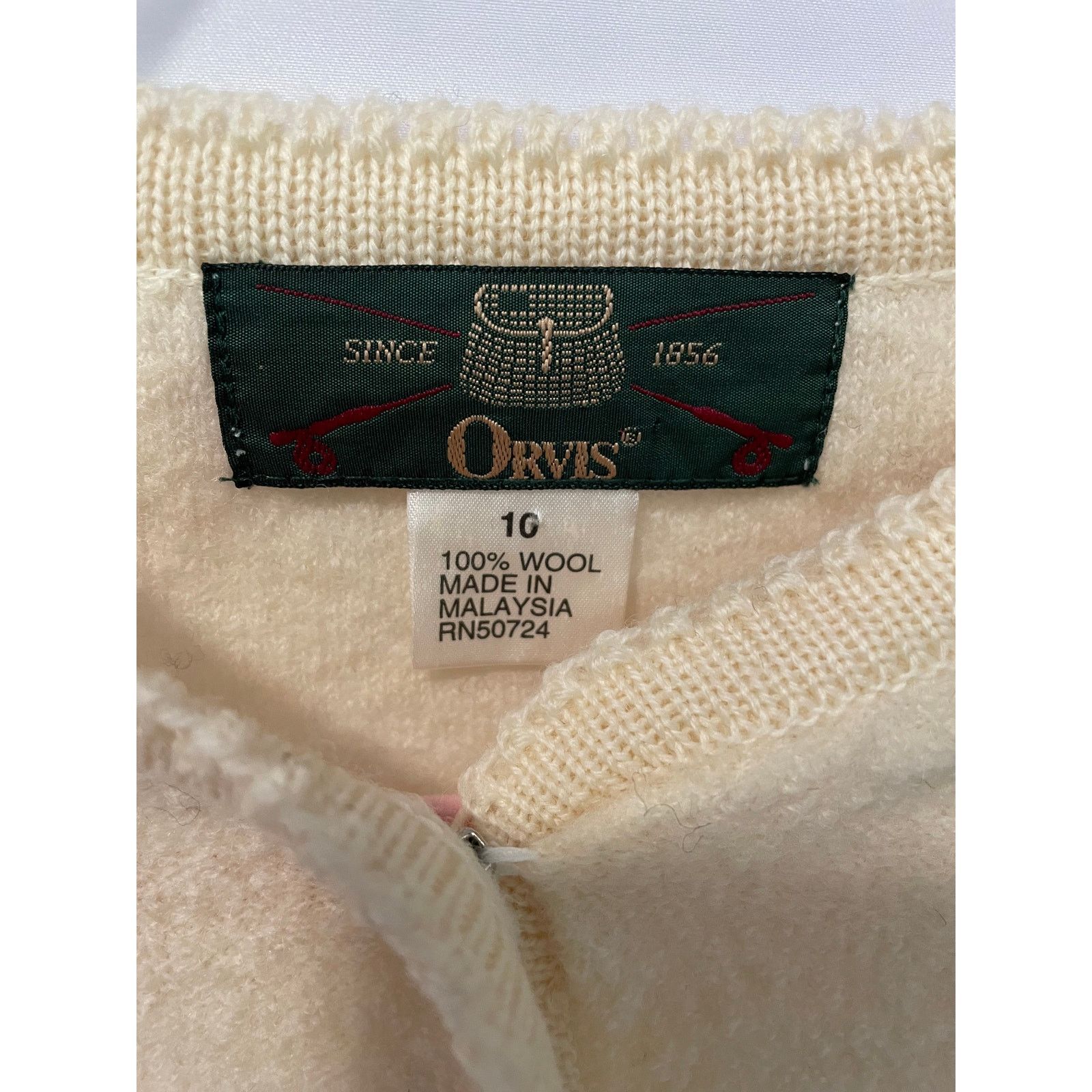 Orvis Vintage Orvis 100% Wool Beige Cardigan, Women's Size 10 Size L / US 10 / IT 46 - 5 Thumbnail