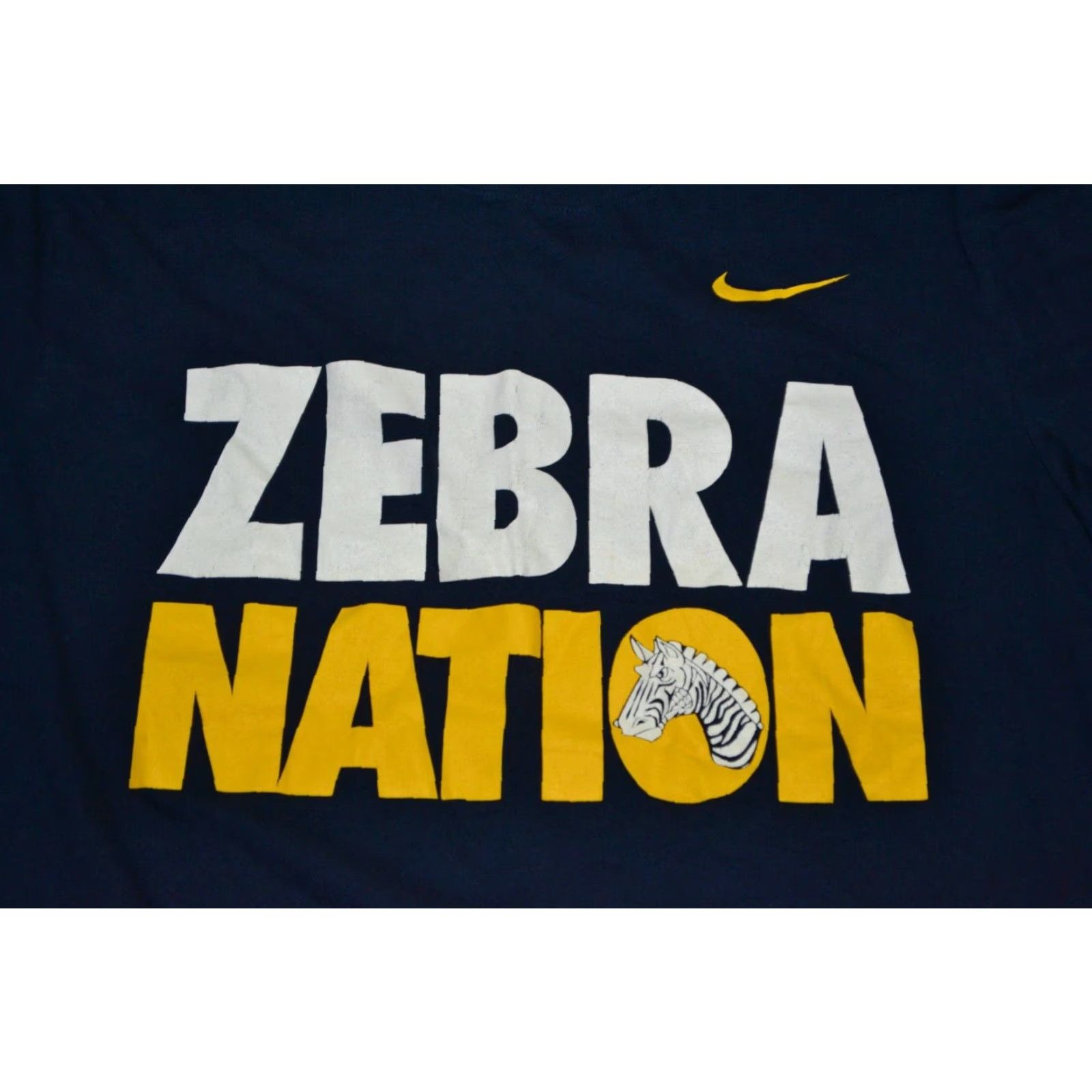Nike Wayne Memorial Zebras T Shirt Nike Medium Blue Graphic Tee Mens 100% Cotton Size US M / EU 48-50 / 2 - 2 Thumbnail