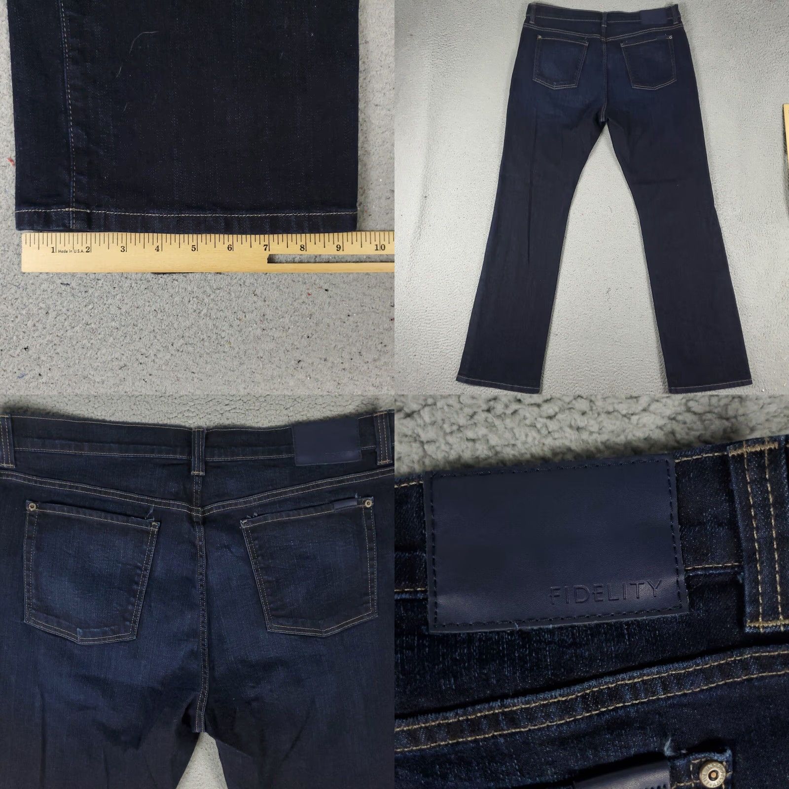 Denime Fidelity Jeans Mens 44x36 Blue Straight Leg Denim Pants Cotton High Rise Regular Fit Mens Size US 44 / EU 60 - 8 Thumbnail