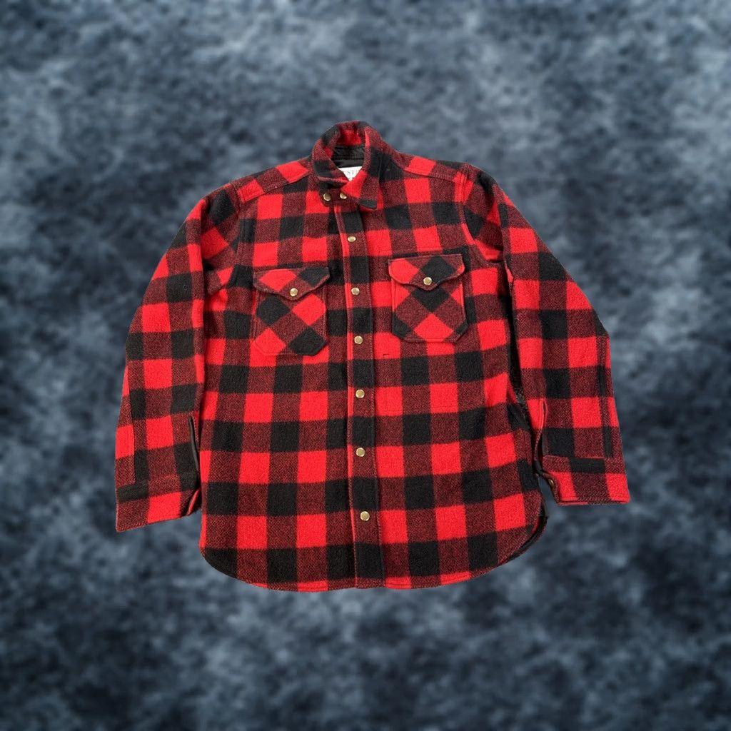 Vintage Woolrich Wool Buffalo Plaid CPO Shirt Jacket Made In USA Medium M Red Wool Overcoat Mens USA Heritage Size US M / EU 48-50 / 2 - 1 Thumbnail