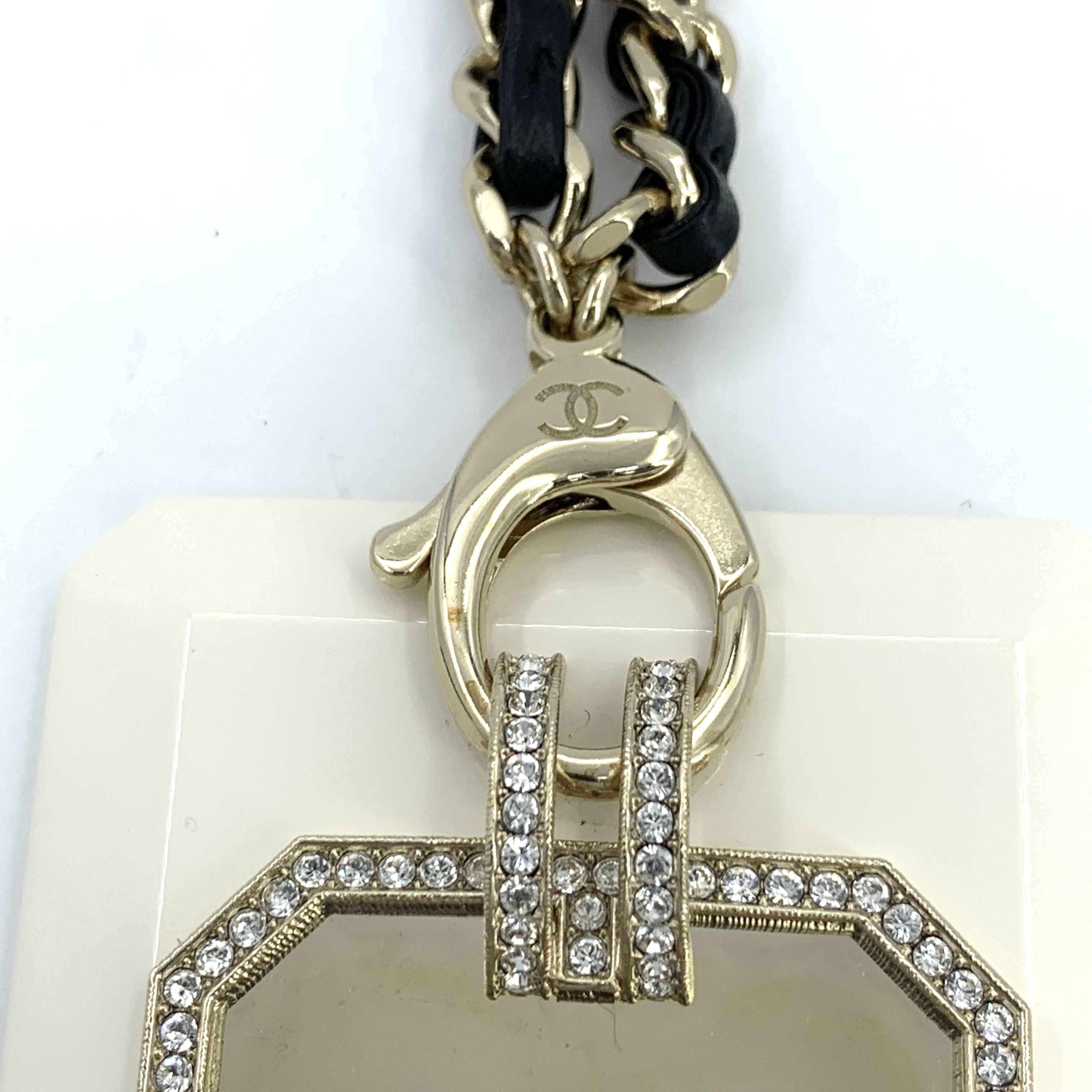 Chanel H15603 Chanel Gold Chain Necklace w/ Crystal CC Pendant Size ONE SIZE - 6 Thumbnail