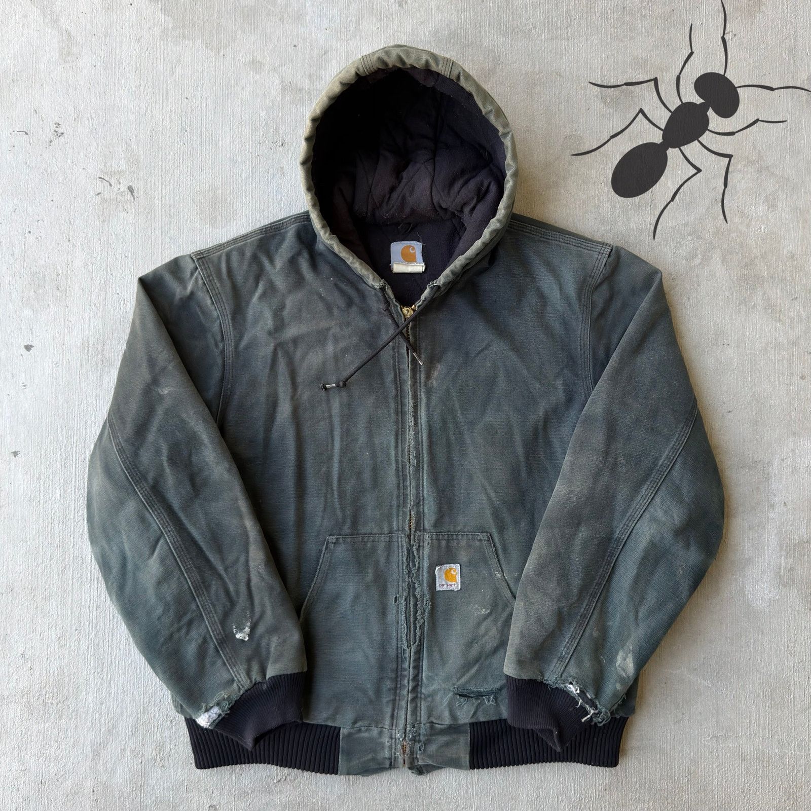 Carhartt × Vintage Carhartt J140 black hooded work wear jacket Size US M / EU 48-50 / 2 - 1 Thumbnail