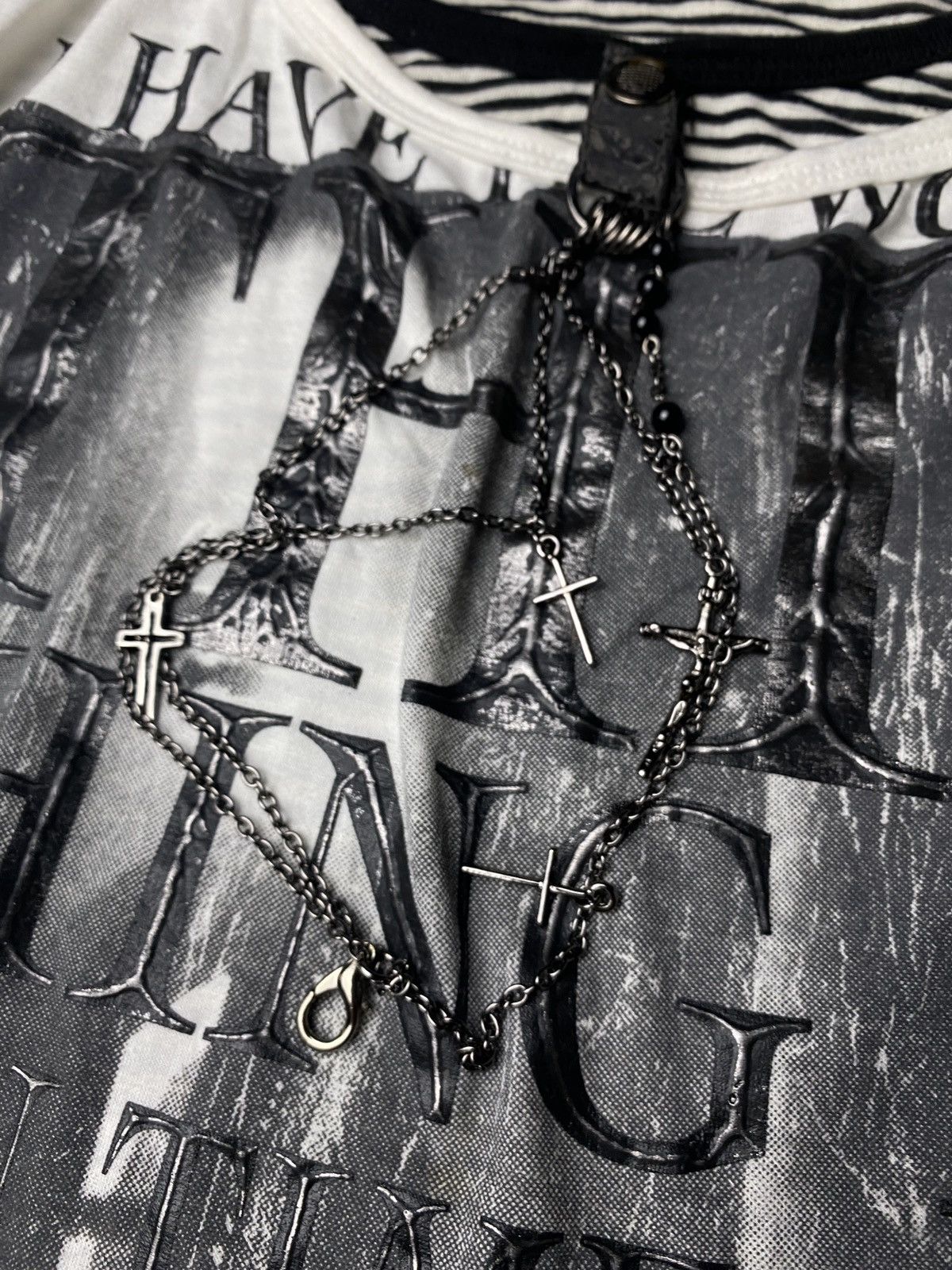 If Six Was Nine 2000's In The Attic DoubleLayer Necklace Vkei Poem LS Size US M / EU 48-50 / 2 - 3 Thumbnail