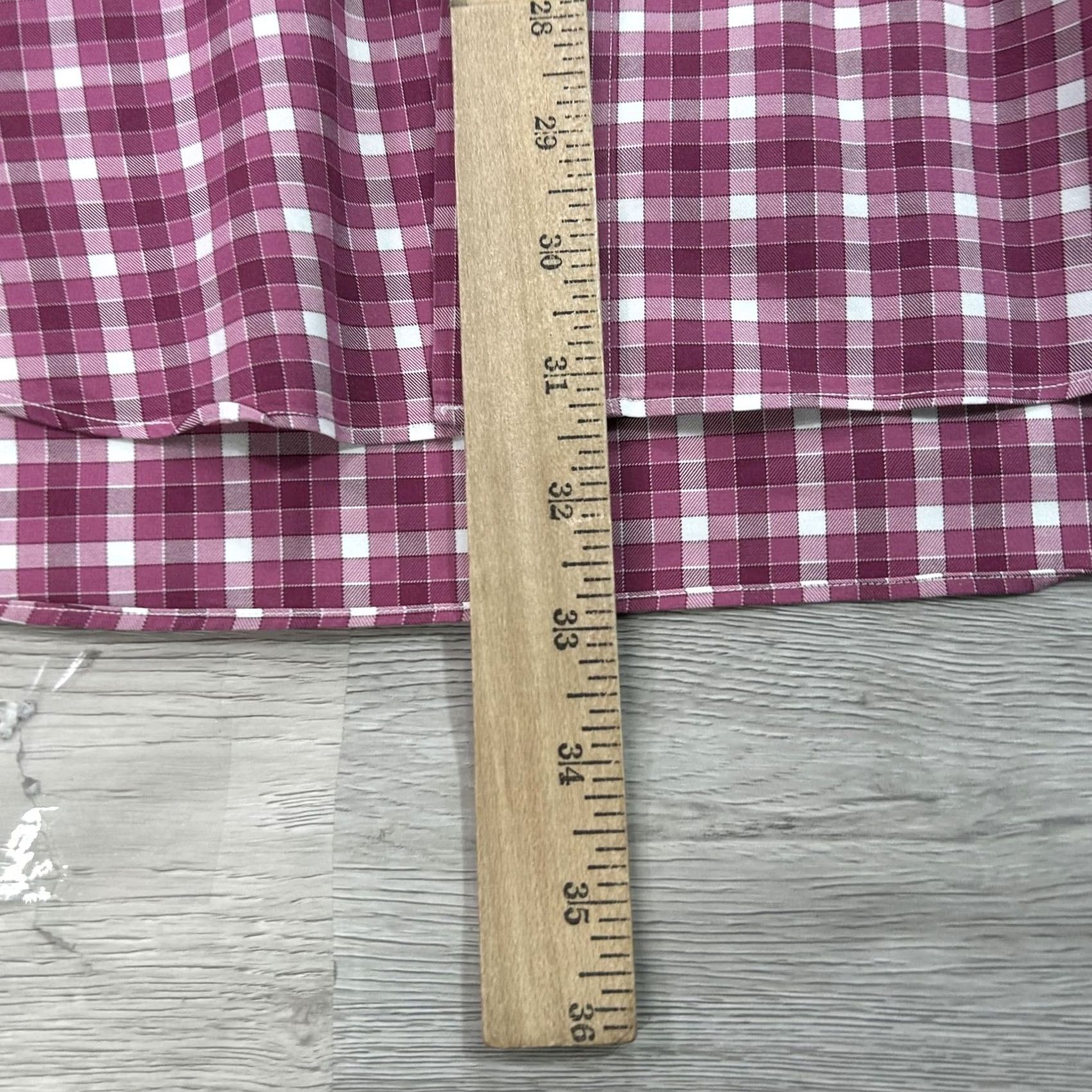 David Donahue David Donahue Shirt Mens Medium Pink Gingham Dress Button-Down Long Sleeve Shirt Size 40R - 7 Thumbnail