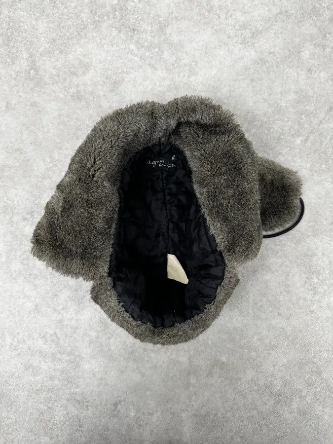 agnes b. 2000s Agnès B Black Fur Lined Chapka Hat Size ONE SIZE - 8 Thumbnail