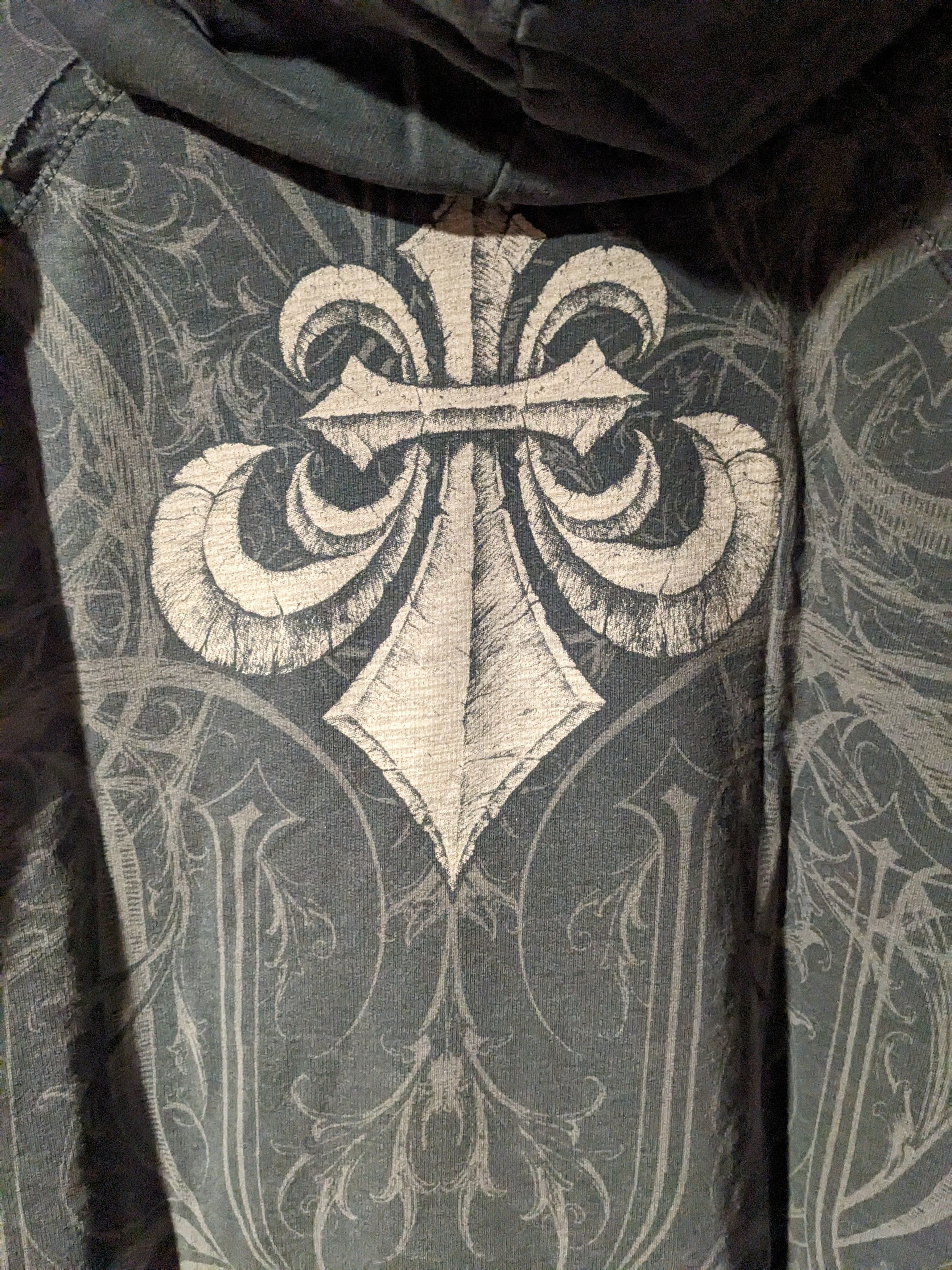 Affliction × Vintage Vintage Y2K Affliction All Over Print X-Large Black Hoodie Size US XL / EU 56 / 4 - 11 Thumbnail