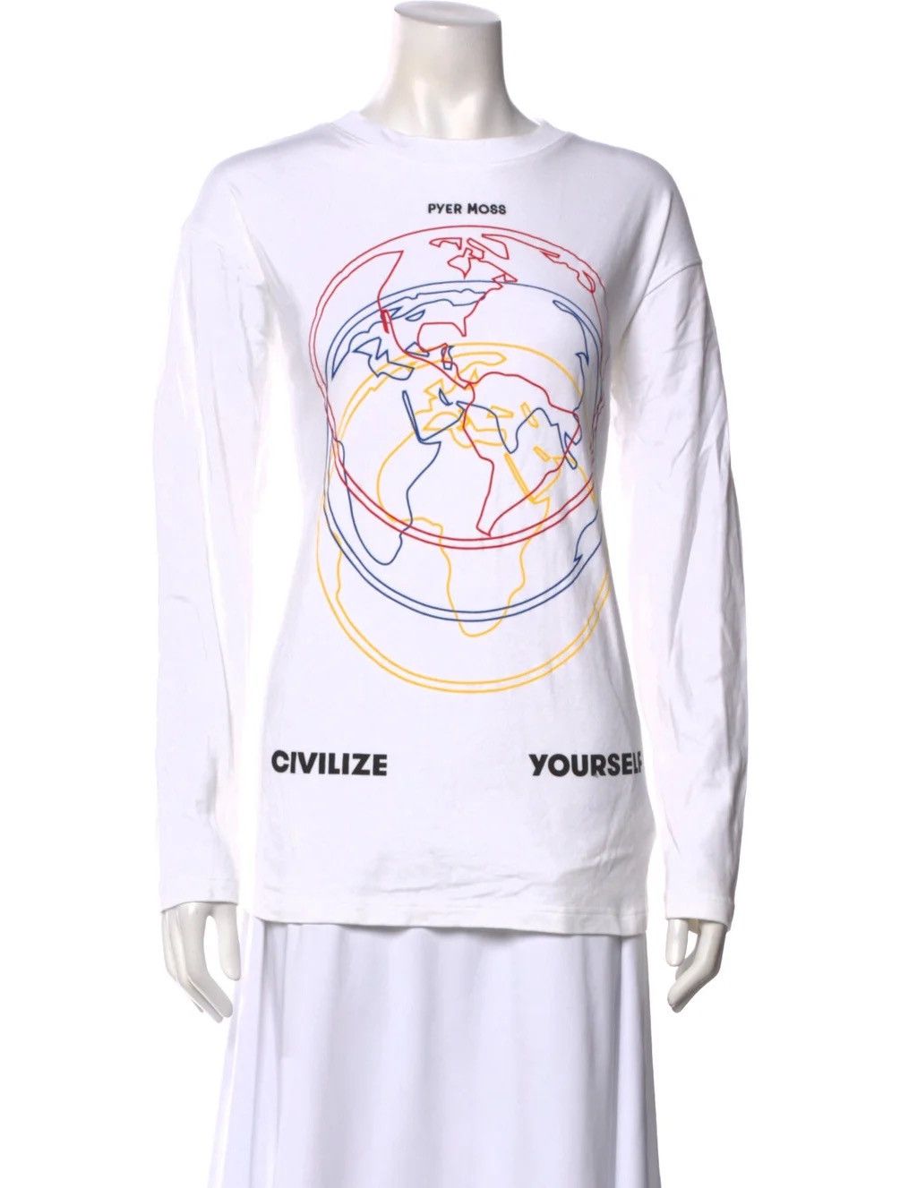 Pyer Moss Pyer Moss “Civilize Yourself” Long Sleeve Tee Black Rare Size US M / EU 48-50 / 2 - 7 Thumbnail