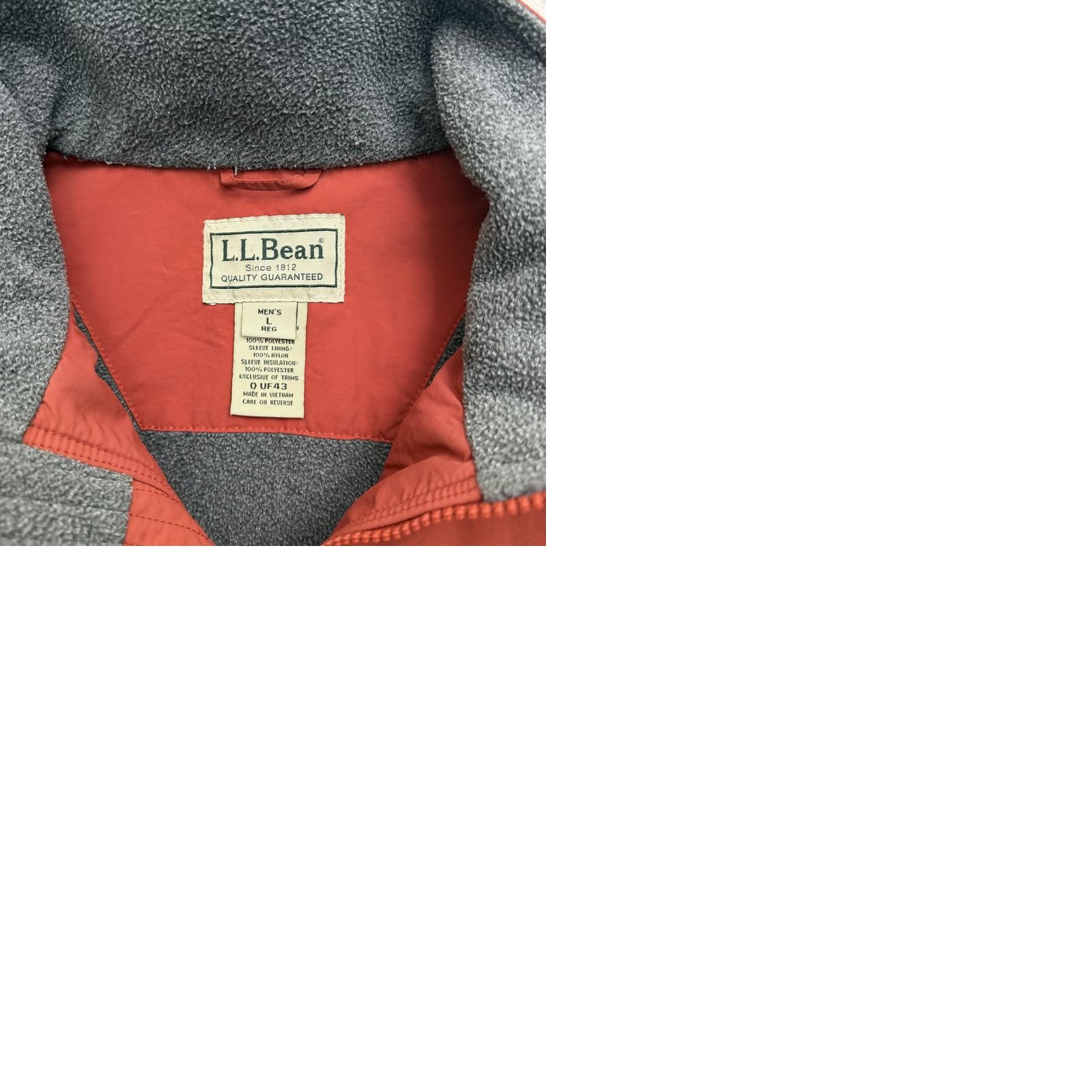 Vintage LL Bean Jacket Mens Large Orange Fleece Lined Bomber Insulated Zip Pockets Size US L / EU 52-54 / 3 - 10 Thumbnail