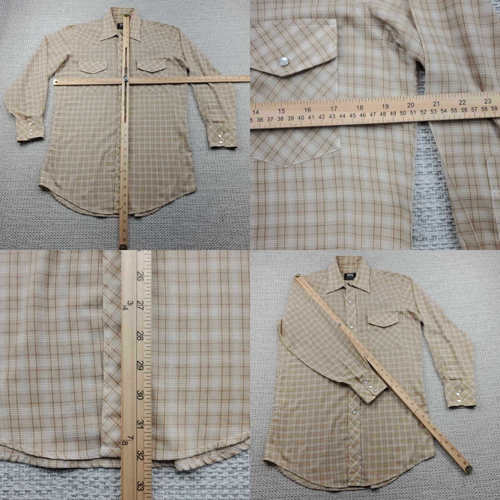 Vintage VINTAGE Fenton Western Cowboy Shirt Mens L Plaid Pearl Snap USA Made Long Tails Size US L / EU 52-54 / 3 - 8 Thumbnail
