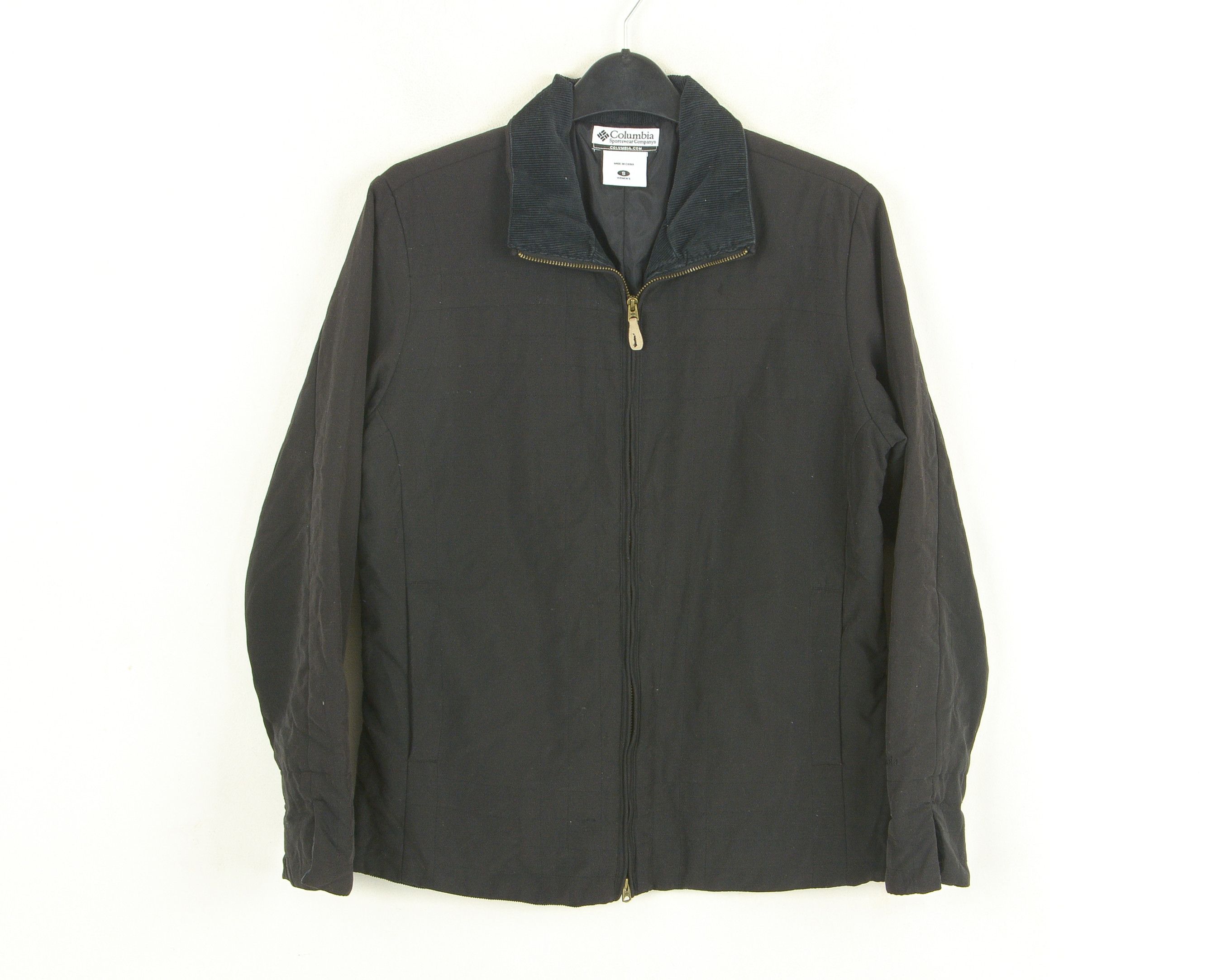 Columbia Womens S Jacket Coat Corduroy Collar Cuffs Outerwear Black Size S / US 4 / IT 40 - 1 Thumbnail