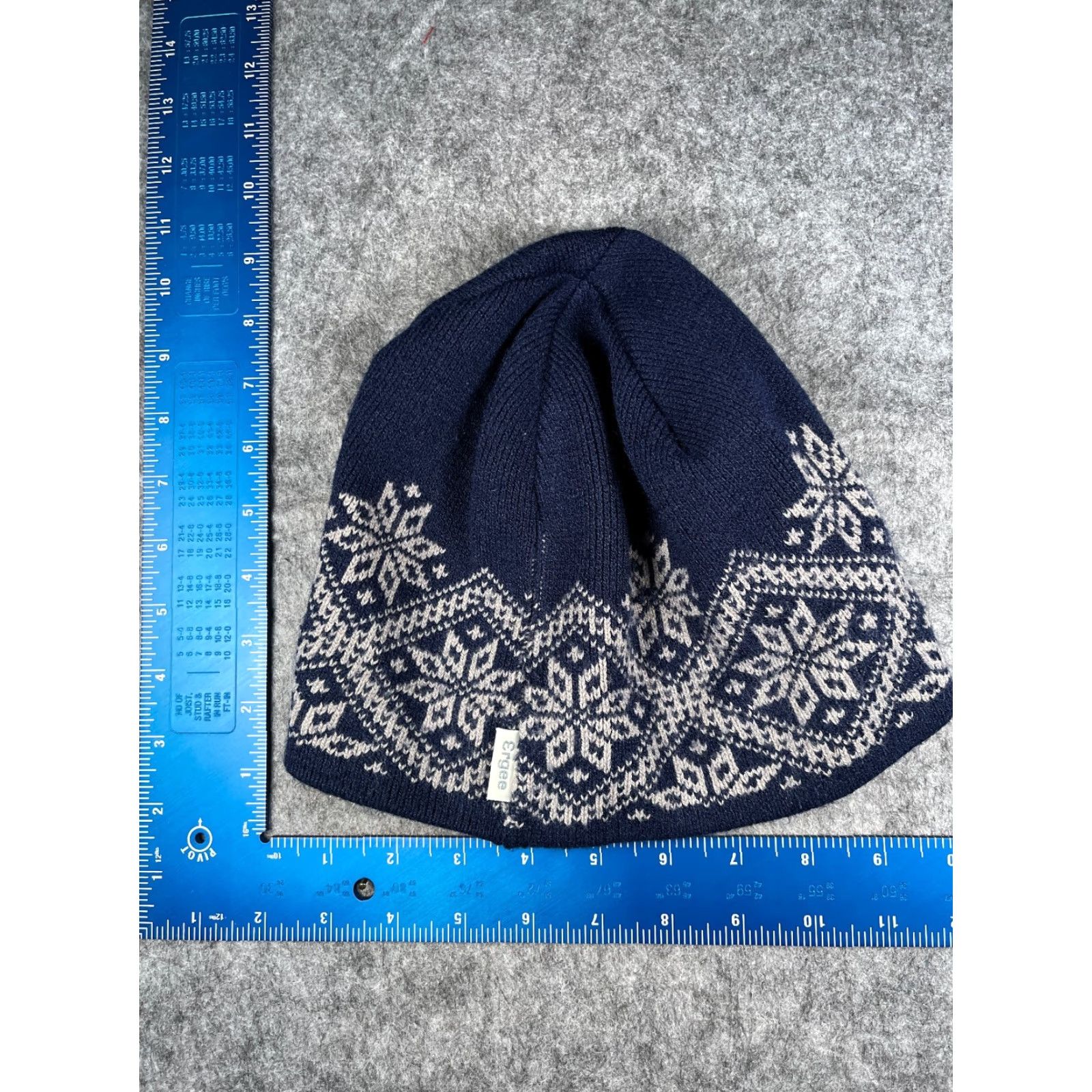 Vintage Ergee Ergolan Beanie Adult One Size Blue White Fair Isle Knit Polyacrylic Blend Hat/Cap Unisex Adults Beanie Fair Isle Outdoor Ski 90s Mens Size ONE SIZE - 3 Thumbnail