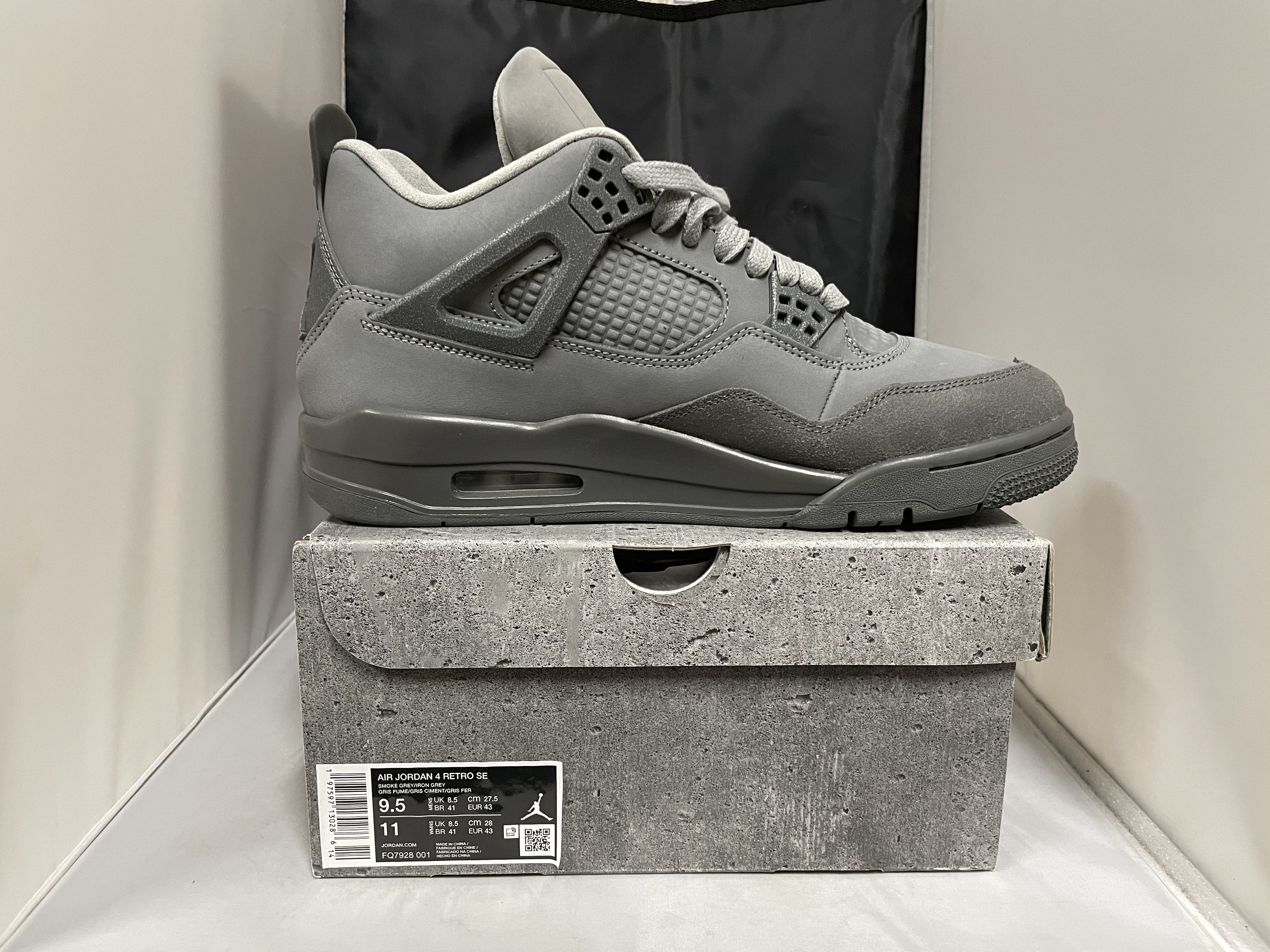 Jordan Brand Air Jordan 4 Retro SE 'Smoke Grey/Iron Grey' FQ7928 001 Size US 9.5 / EU 42-43 - 9 Thumbnail