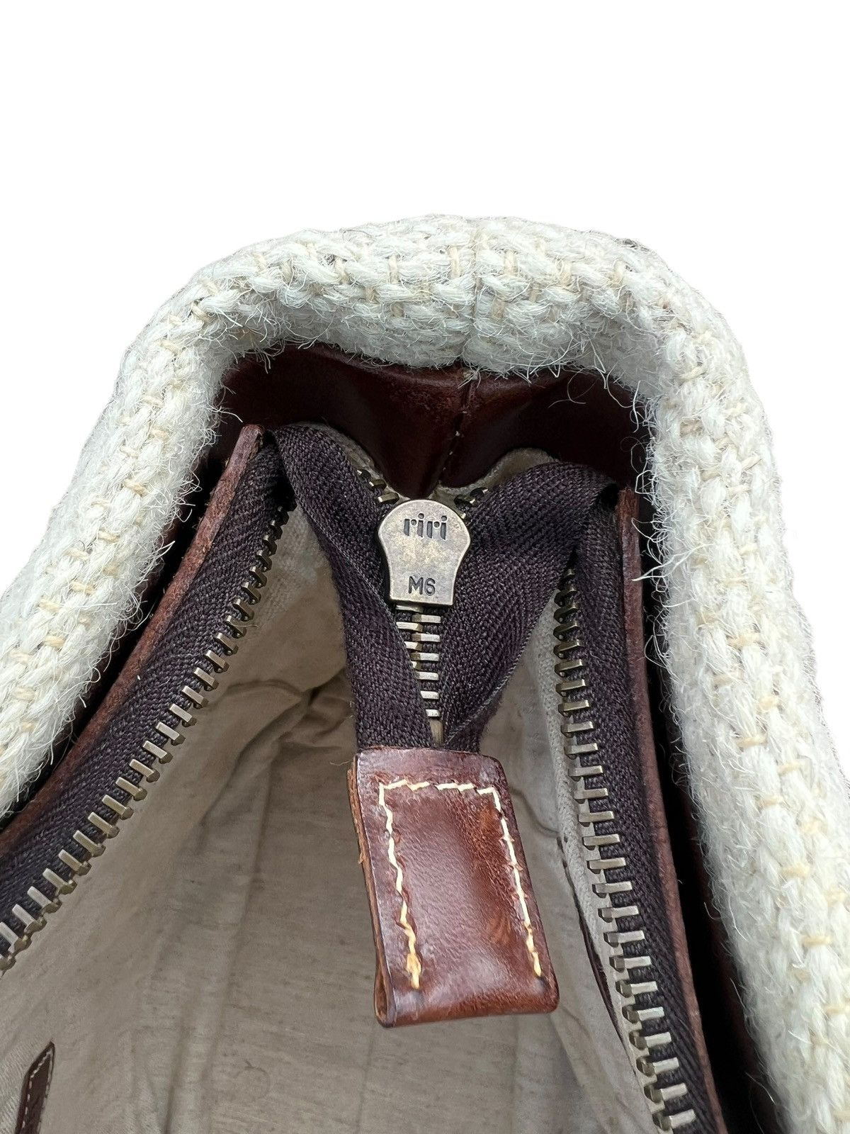Leather Vintage Genten Japan RIRI Zipper With Leather Handle Bag Size ONE SIZE - 10 Thumbnail
