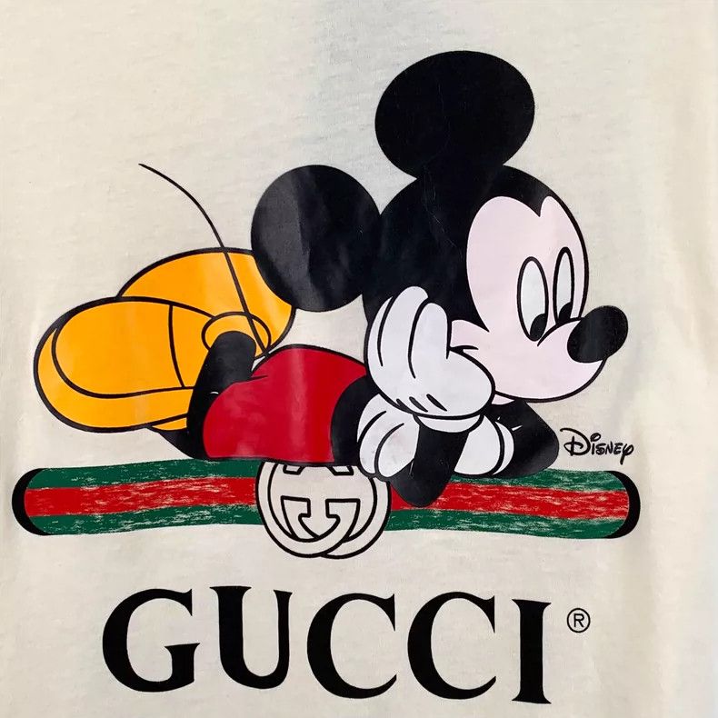 Gucci Gucci Co-branded beige logo printed cotton round-neck short Size XS / US 0-2 / IT 36-38 - 4 Thumbnail