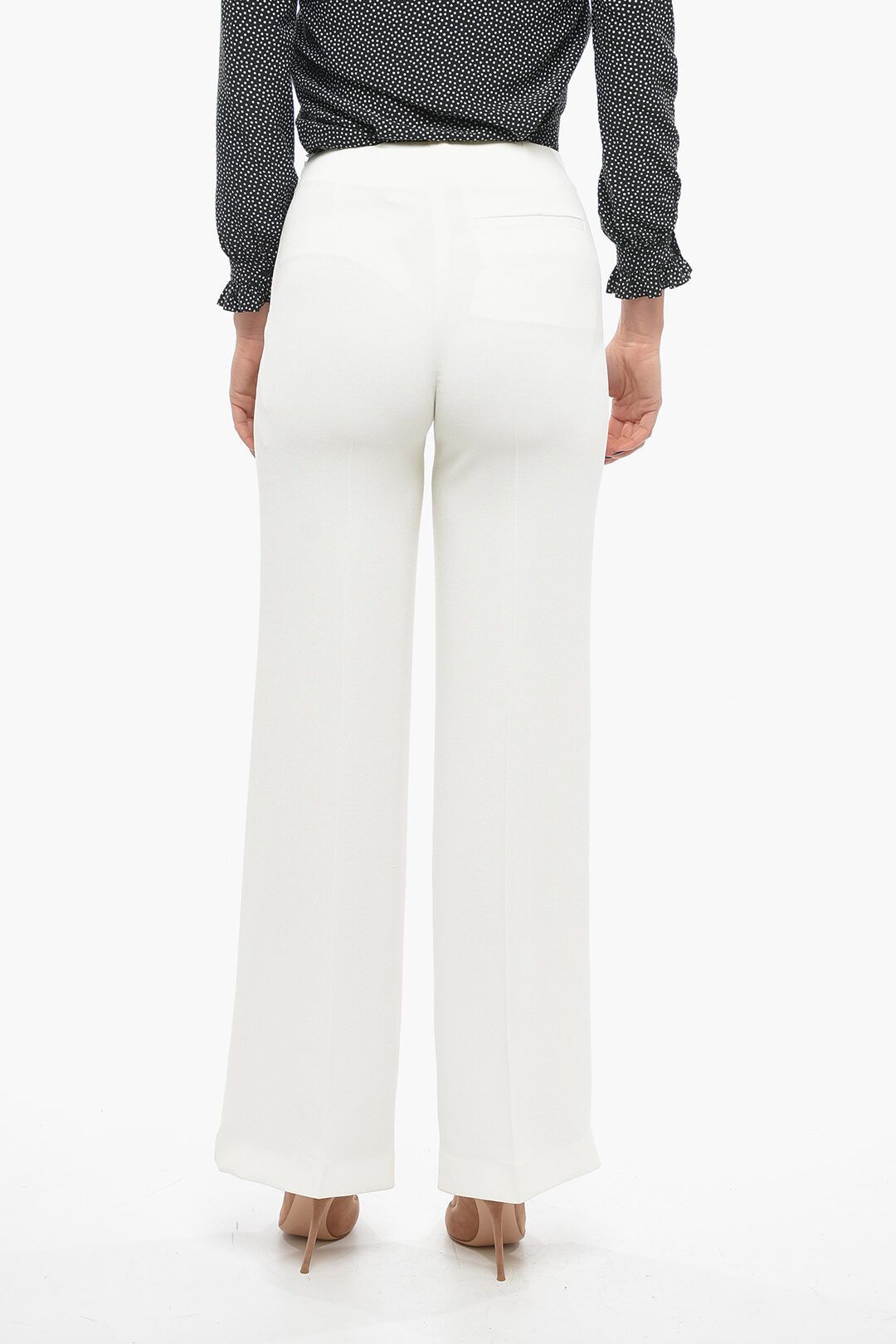 Stella McCartney og1mm0824 Hidden Closure With Palazzo Pants in White Size 28" / US 6 / IT 42 - 2 Thumbnail