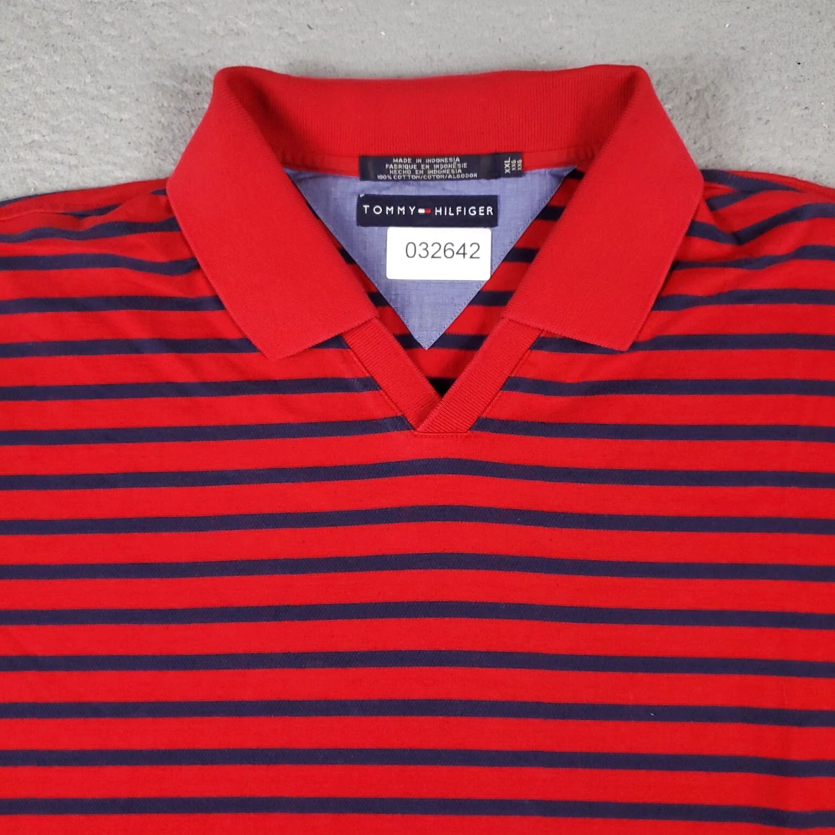 Tommy Hilfiger Tommy Hilfiger Polo Shirt 2XL Red Blue Striped Casual Short Sleeve Mens Size US XXL / EU 58 / 5 - 2 Thumbnail