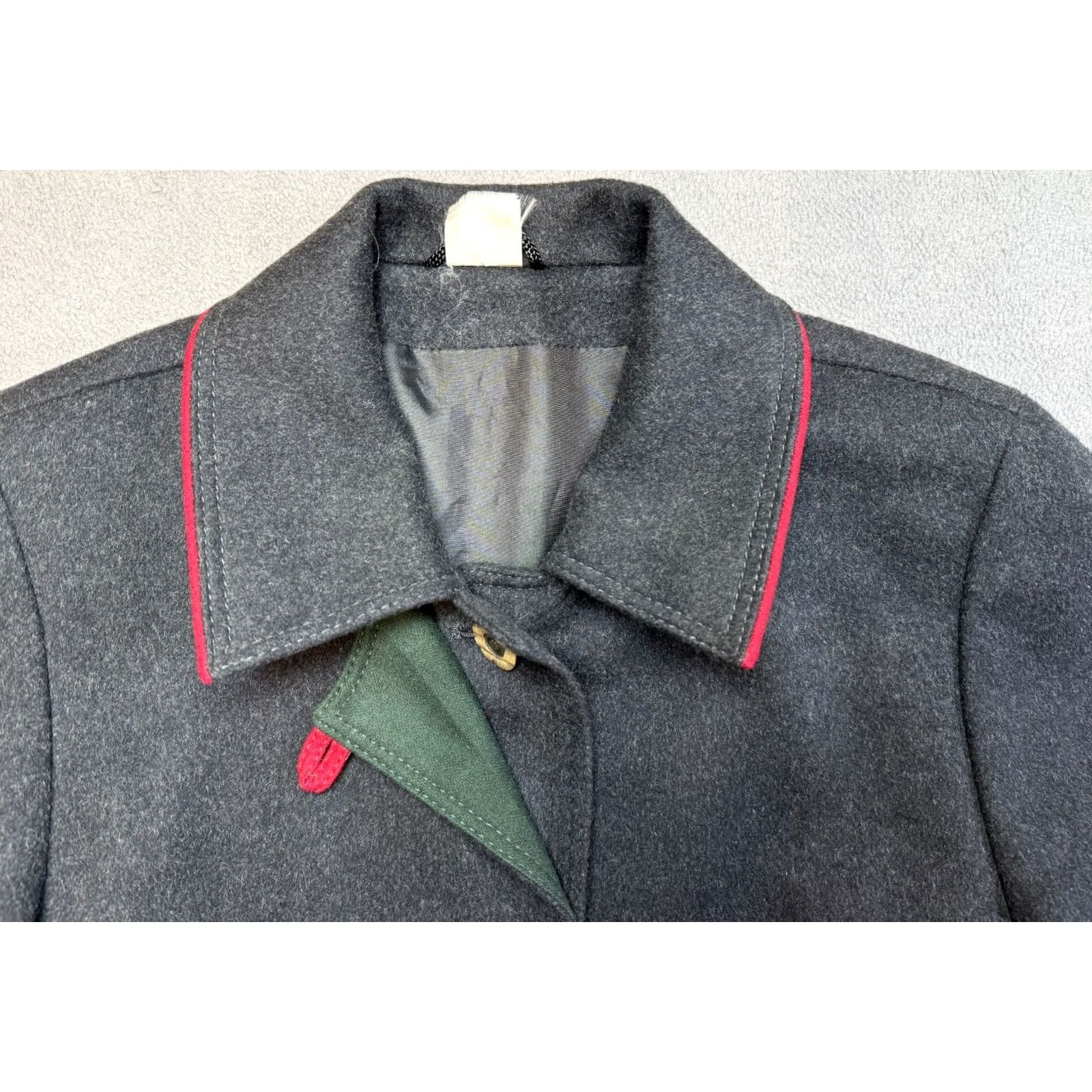 Vintage VINTAGE Loden Coat Womens One Size Dark Gray Wool 44in Size ONE SIZE - 6 Thumbnail