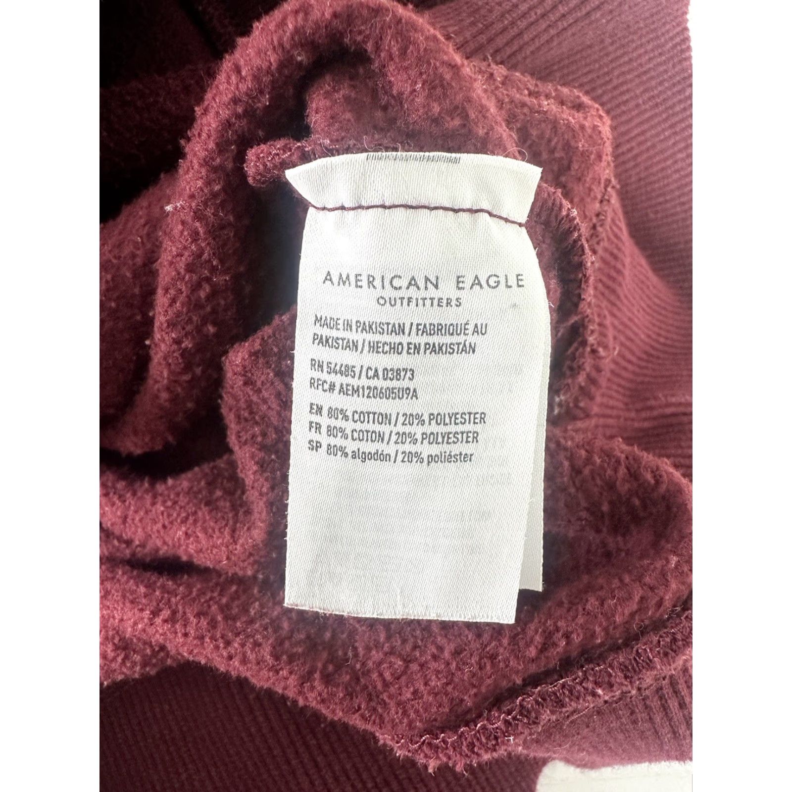 Vintage American Eagle Hoodie Pullover Men Red S Short Sleeve Crew Neck Pocket Hooded All Seasons Regular Sweatshirt Size US S / EU 44-46 / 1 - 4 Thumbnail