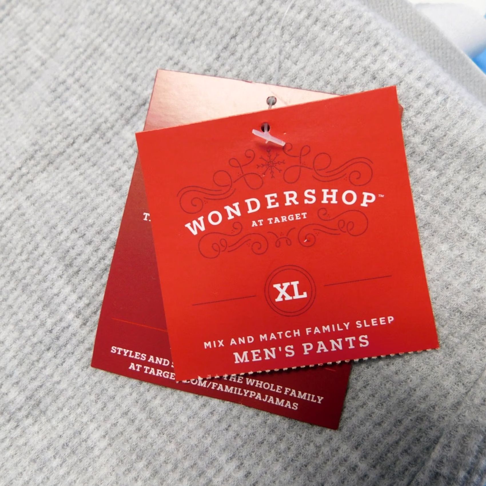 Vintage Wondershop Men's Pajama Pants - XL Gray Thermal Knit Pull On Waist Elastic Ribbed Cuff Holiday Christmas Mens Size US 36 / EU 52 - 7 Thumbnail