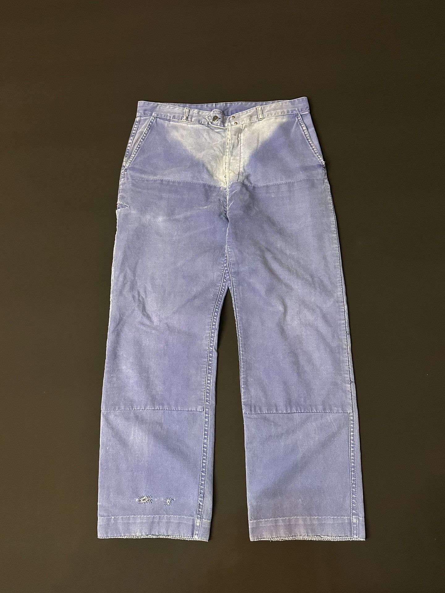Vintage Vintage 50s French Workwear Distressed Canvas Pants Size US 31 - 1 Thumbnail