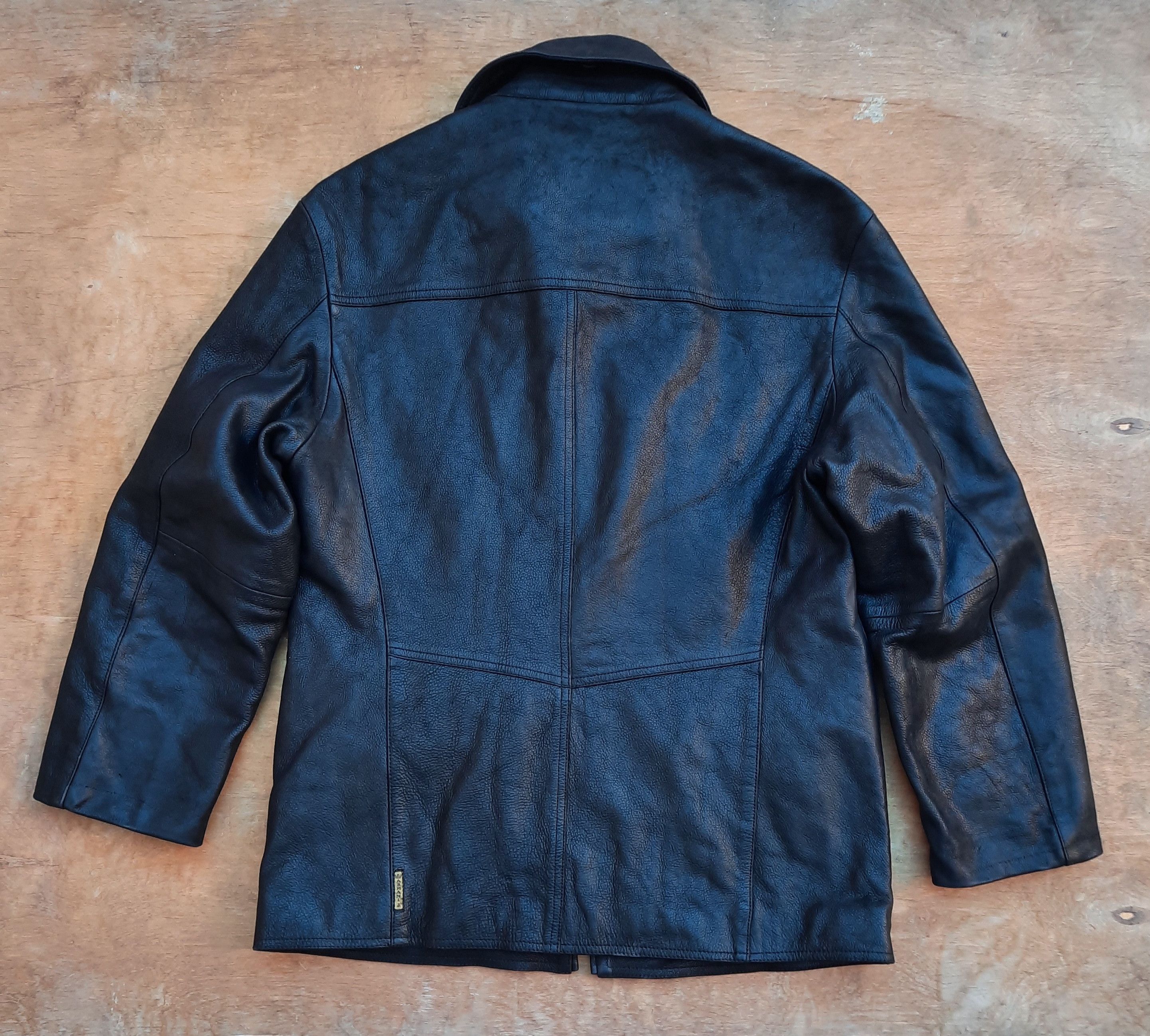 Armani Armani Jeans Black Pelle Leather Field Jacket Size US L / EU 52-54 / 3 - 12 Thumbnail