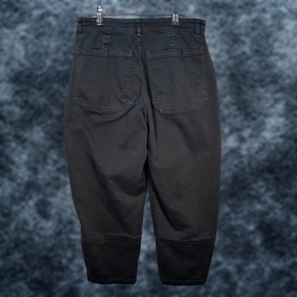 Everlane Womens Size 10 Black Utility Pants Cropped Barrel Leg Pants Women 10 Black Cropped Barrel Leg Wide-Leg