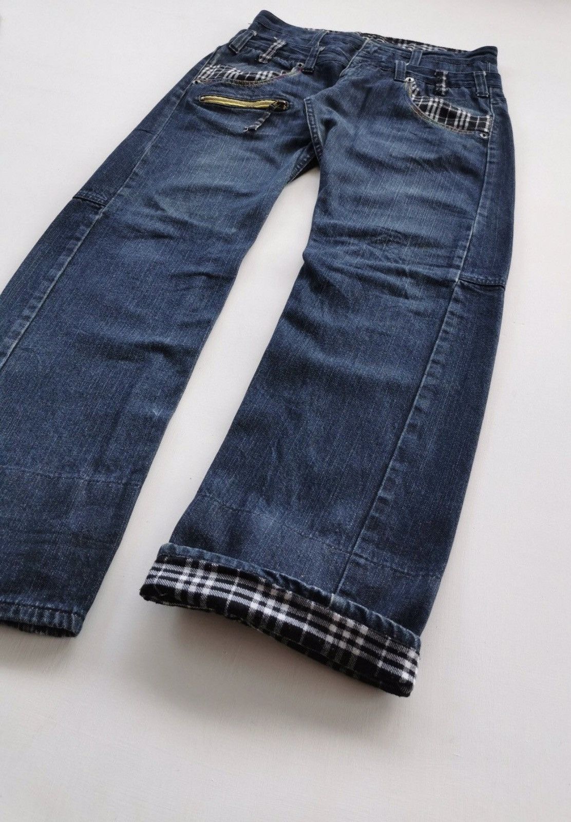 If Six Was Nine × Japanese Brand × Vintage Memory Special Zipper Double Waist Denim Jeans Punk Harajuku Size US 31 - 3 Thumbnail
