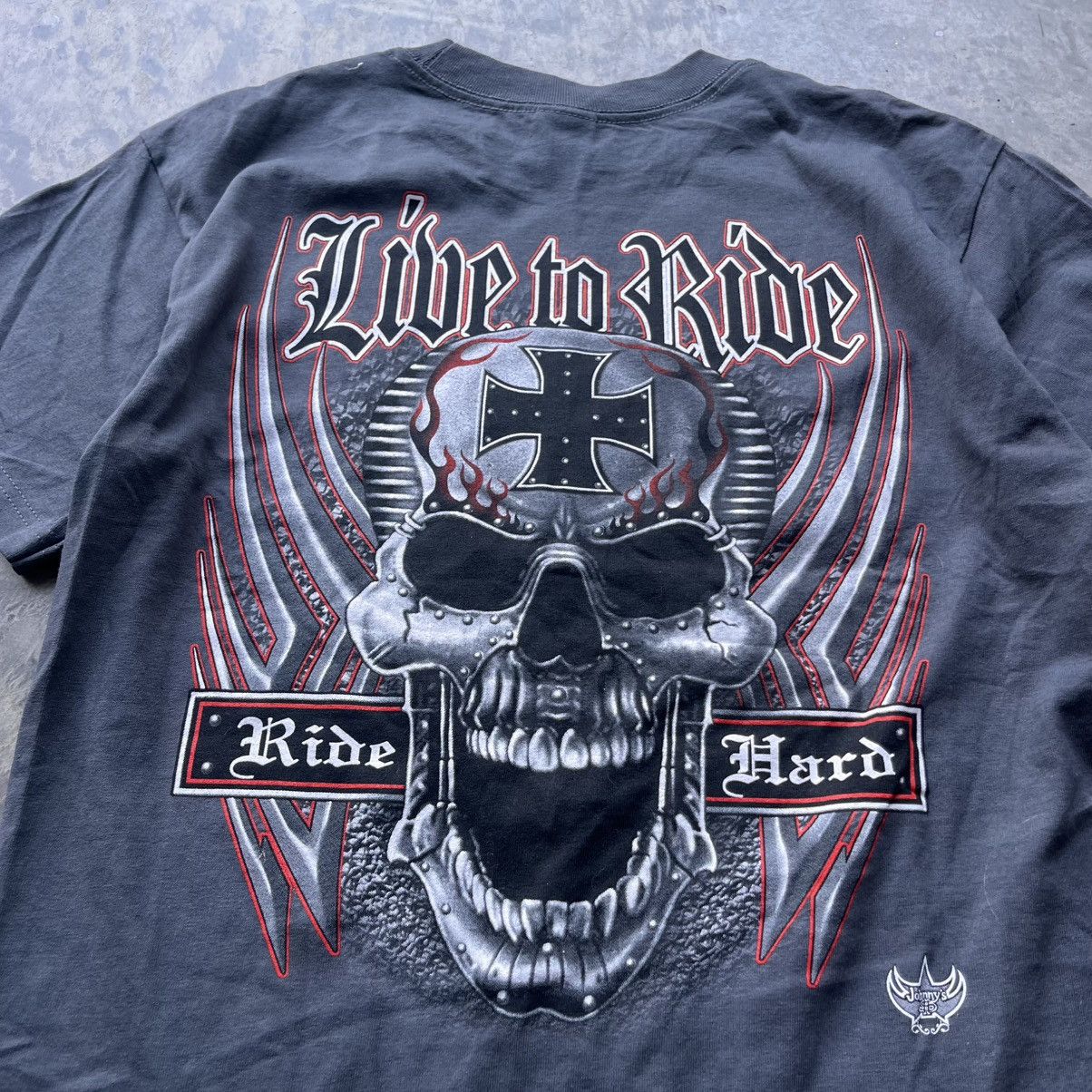 Vintage Vintage Y2K CRAZY Skull Biker Tee Skater style Harley Med. Size US M / EU 48-50 / 2 - 5 Thumbnail