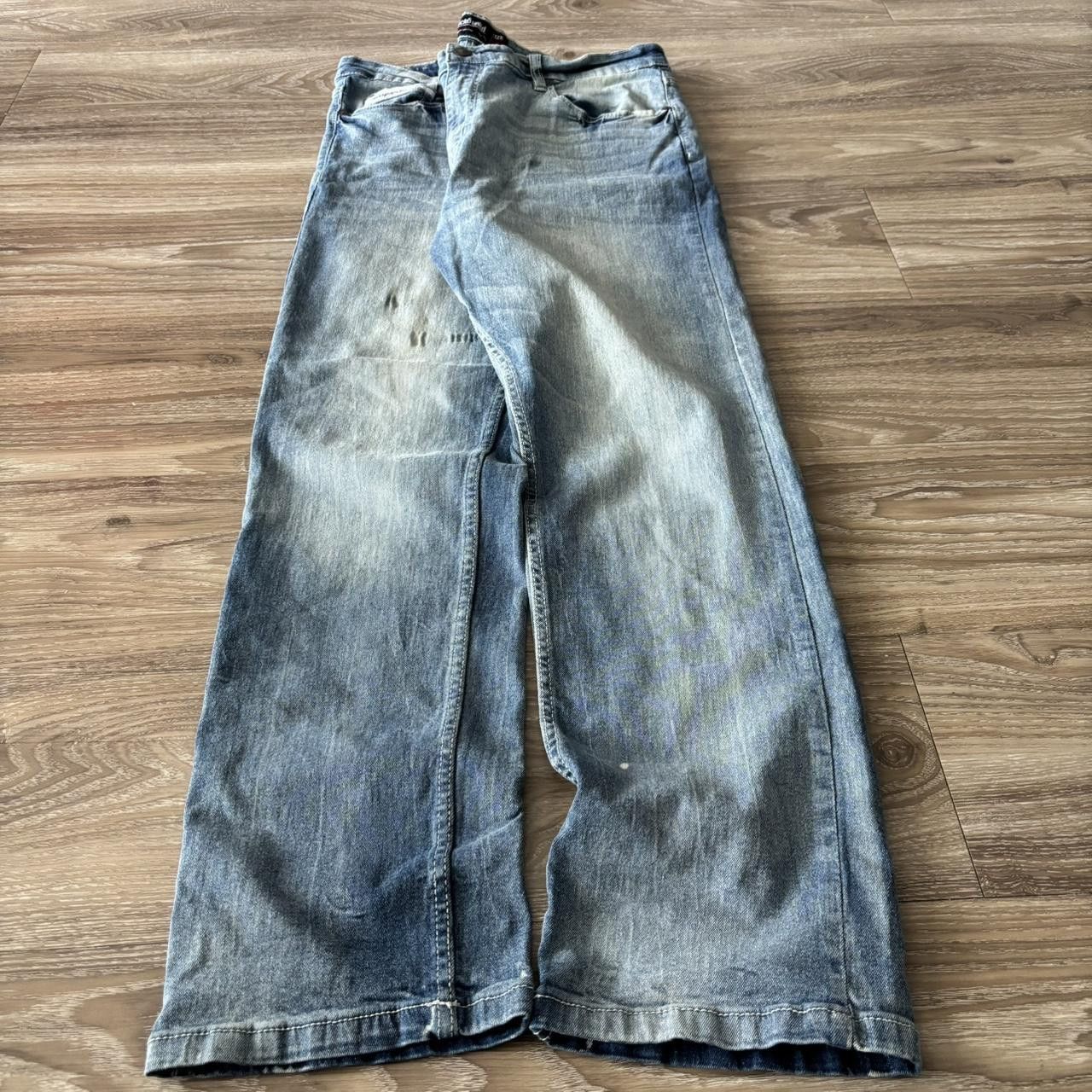 Ecko Unltd. Crazy Vintage Y2K/2000s Grunge Faded Wash Ecko Skater Denim Jeans! 38x30 Size US 38 / EU 54 - 3 Thumbnail