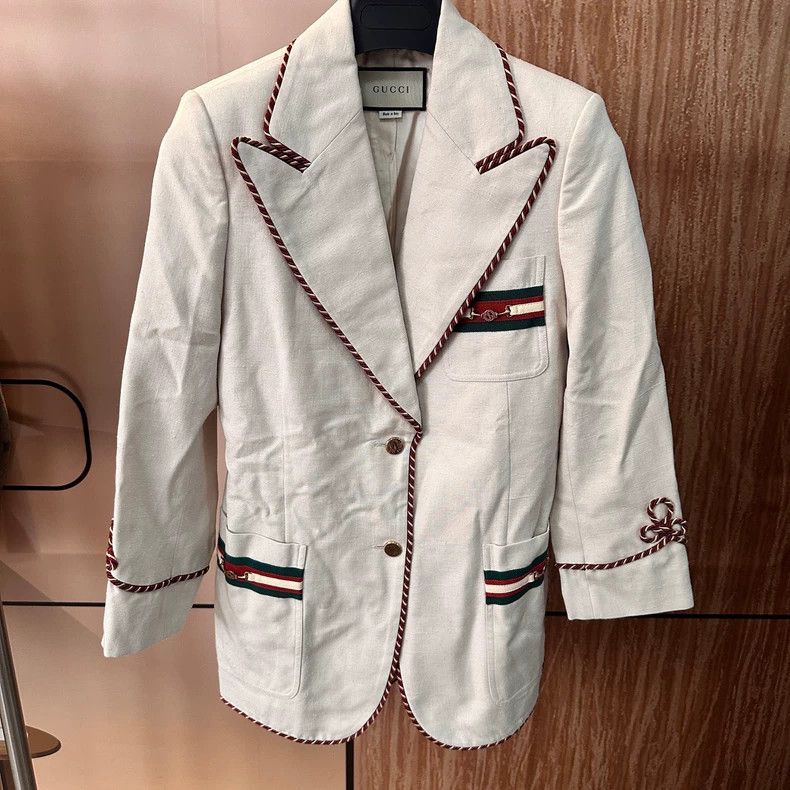 Gucci Gucci Horse buckle linen suit jacket 2501-Nextarrow Size US XXS / EU 40 - 1 Thumbnail