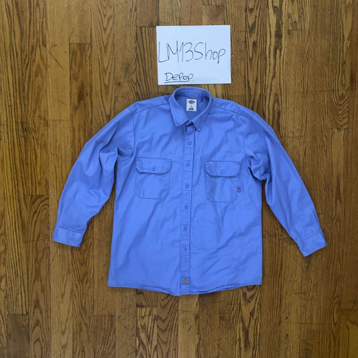 Dickies Vintage Blue Botton down Dickies Work Shirt Size US L / EU 52-54 / 3 - 1 Thumbnail