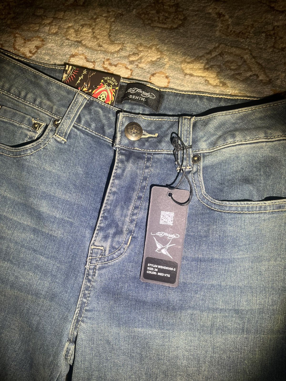 Ed Hardy ED HARDY RARE GRAPHIC BAGGY JEANS NWT 26x30 Size 26" / US 2 / IT 38 - 4 Thumbnail