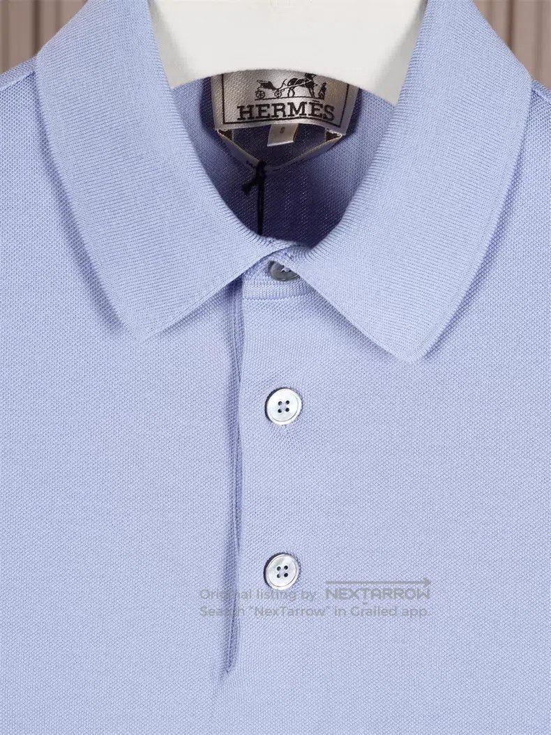Hermes Hermes Light Grey Blue Short Sleeve Polo Size US S / EU 44-46 / 1 - 2 Thumbnail