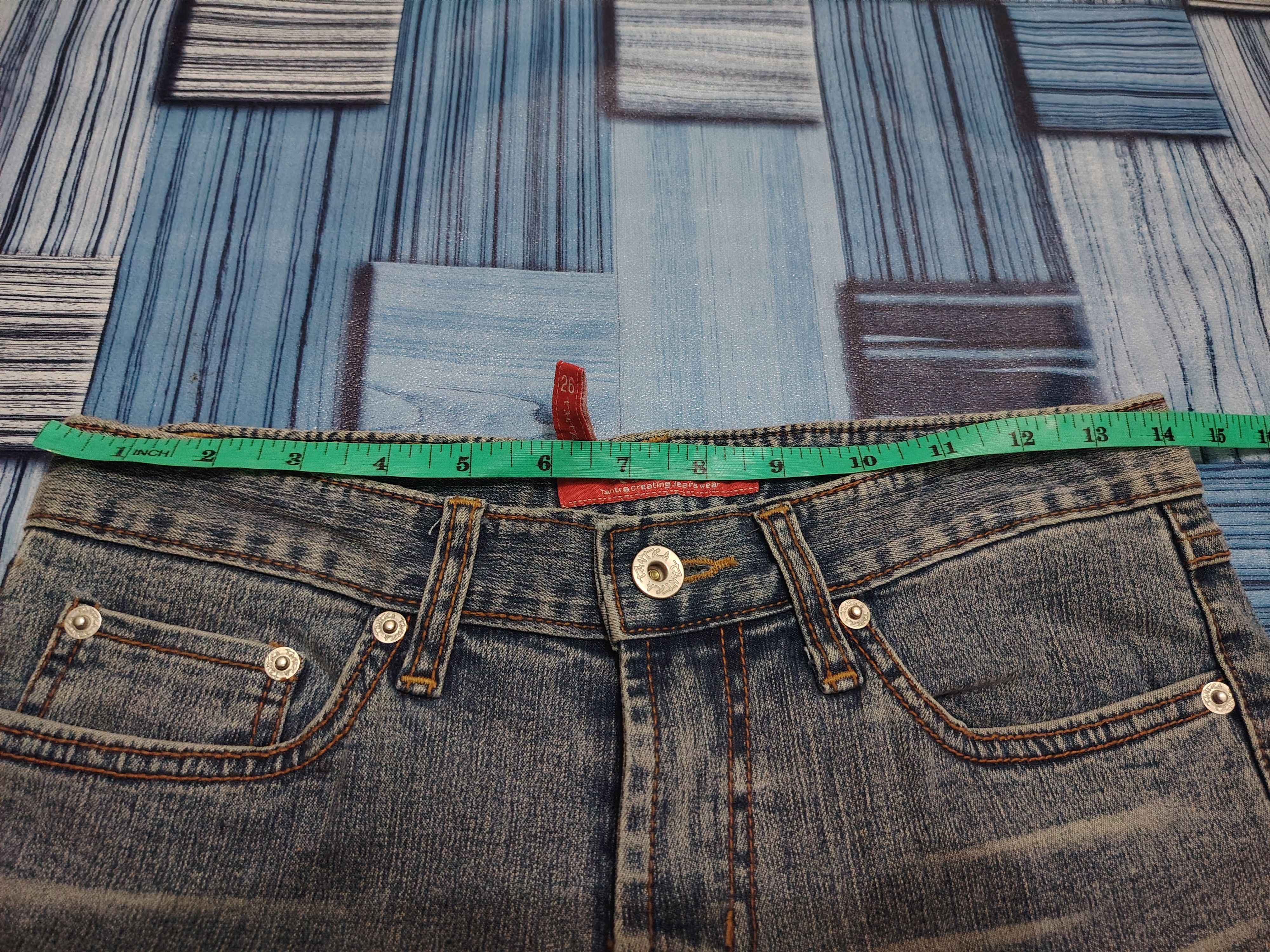 If Six Was Nine Japanese 90s Tantra Butterfly bead pattern Flared jeans Size US 28 / EU 44 - 17 Thumbnail