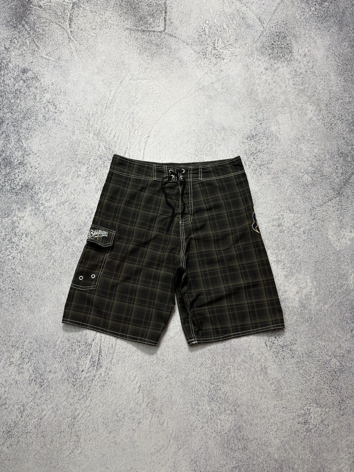 Billabong Vintage Y2K Billabong Surf Shorts Big Spellout Plaid Size US 34 / EU 50 - 5 Thumbnail