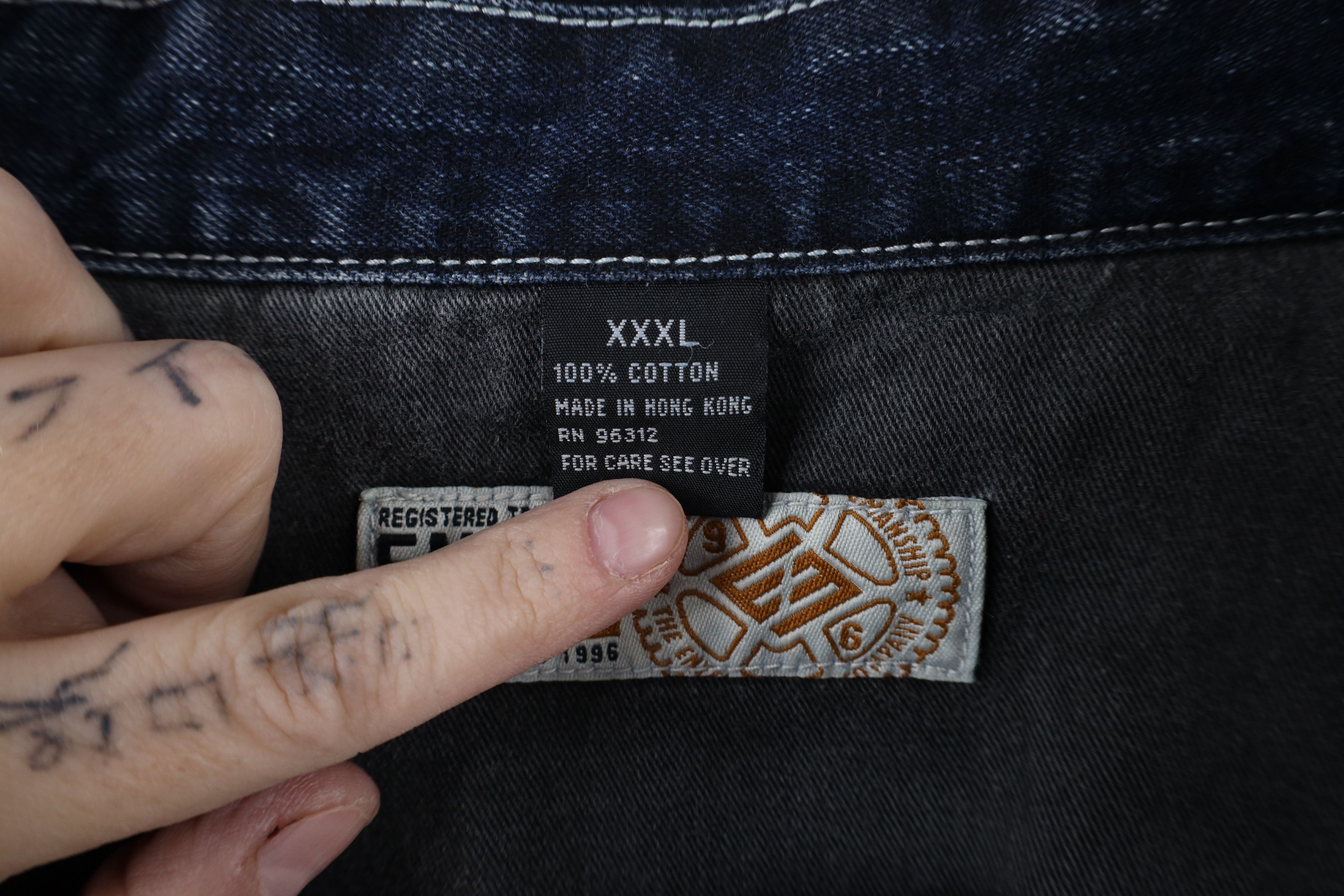 Vintage Vintage 90s Y2K Enyce Hip Hop Denim Jean Trucker Jacket Blue Size US XXL / EU 58 / 5 - 12 Thumbnail