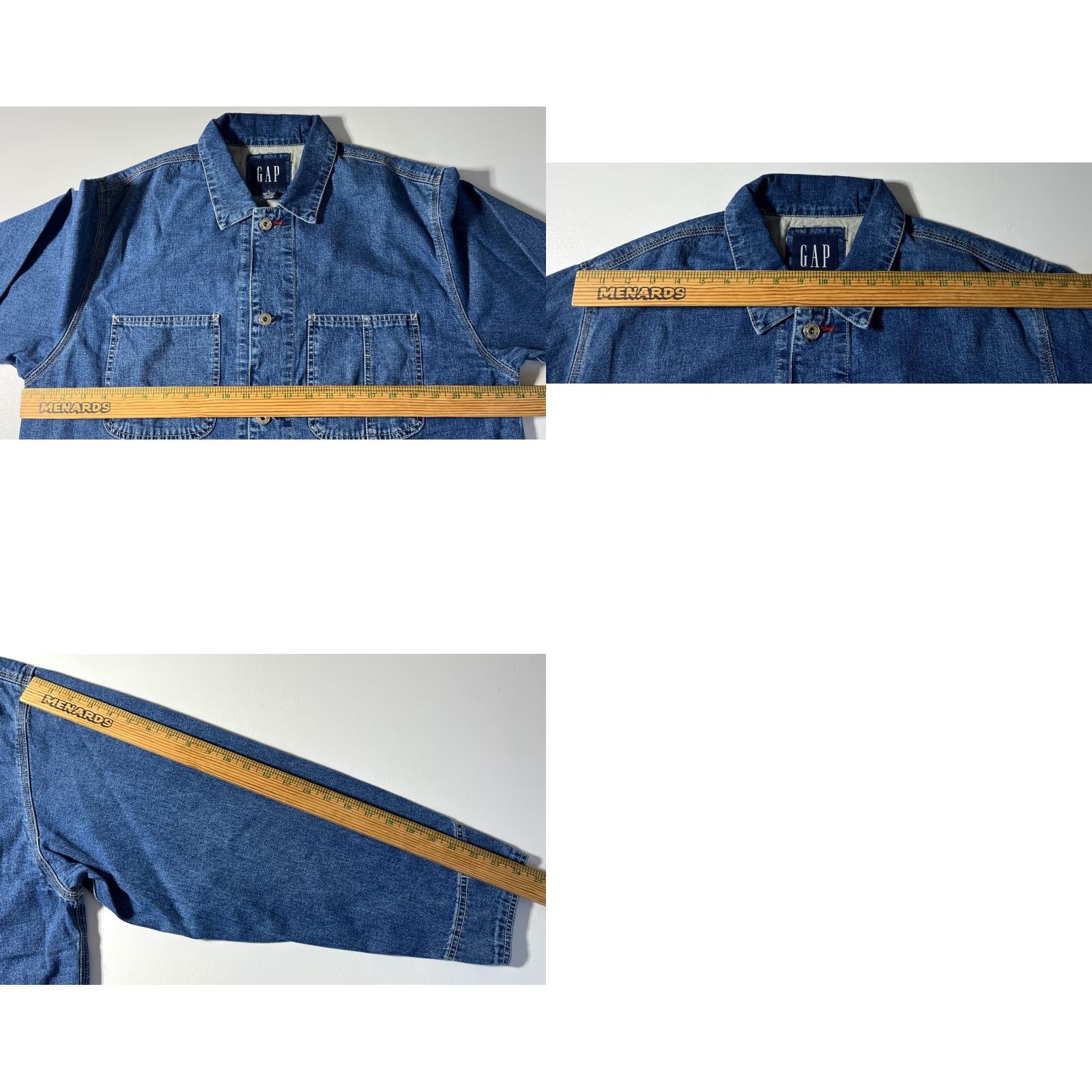 Gap VINTAGE Gap Denim Chore Jacket Mens M Blue Cotton Solid 90s 2000s Pockets Front Button Adjustable Regular Fit Size US M / EU 48-50 / 2 - 10 Thumbnail