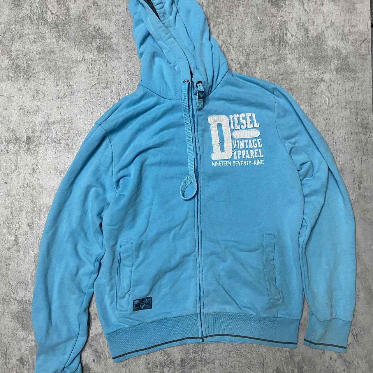 Diesel Blue diesel Hoodie vintage Stains Size US L / EU 52-54 / 3 - 1 Thumbnail