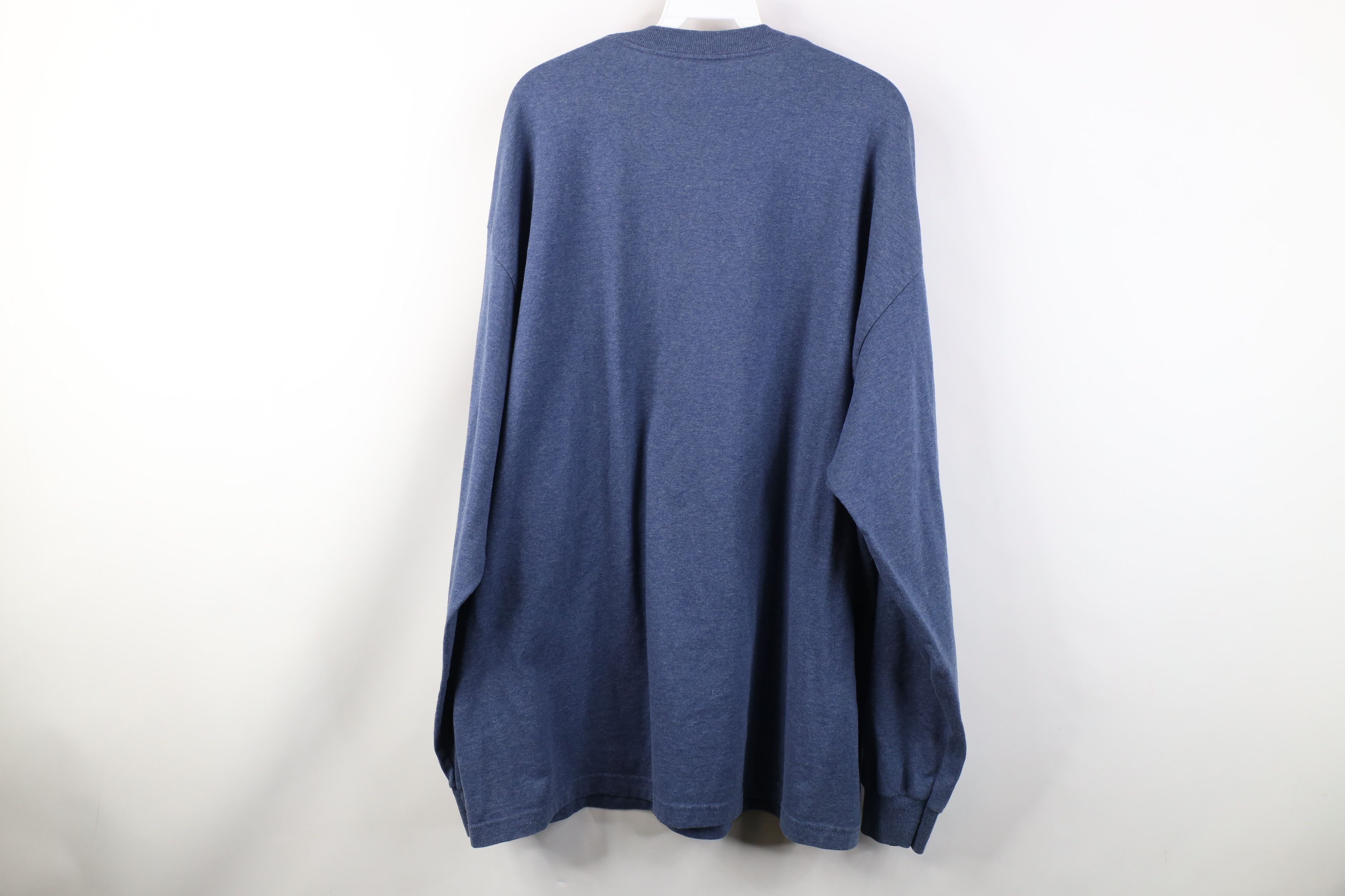 Vintage Vintage 90s Y2K Streetwear Long Sleeve T-Shirt Heather Blue Size US XXL / EU 58 / 5 - 9 Thumbnail