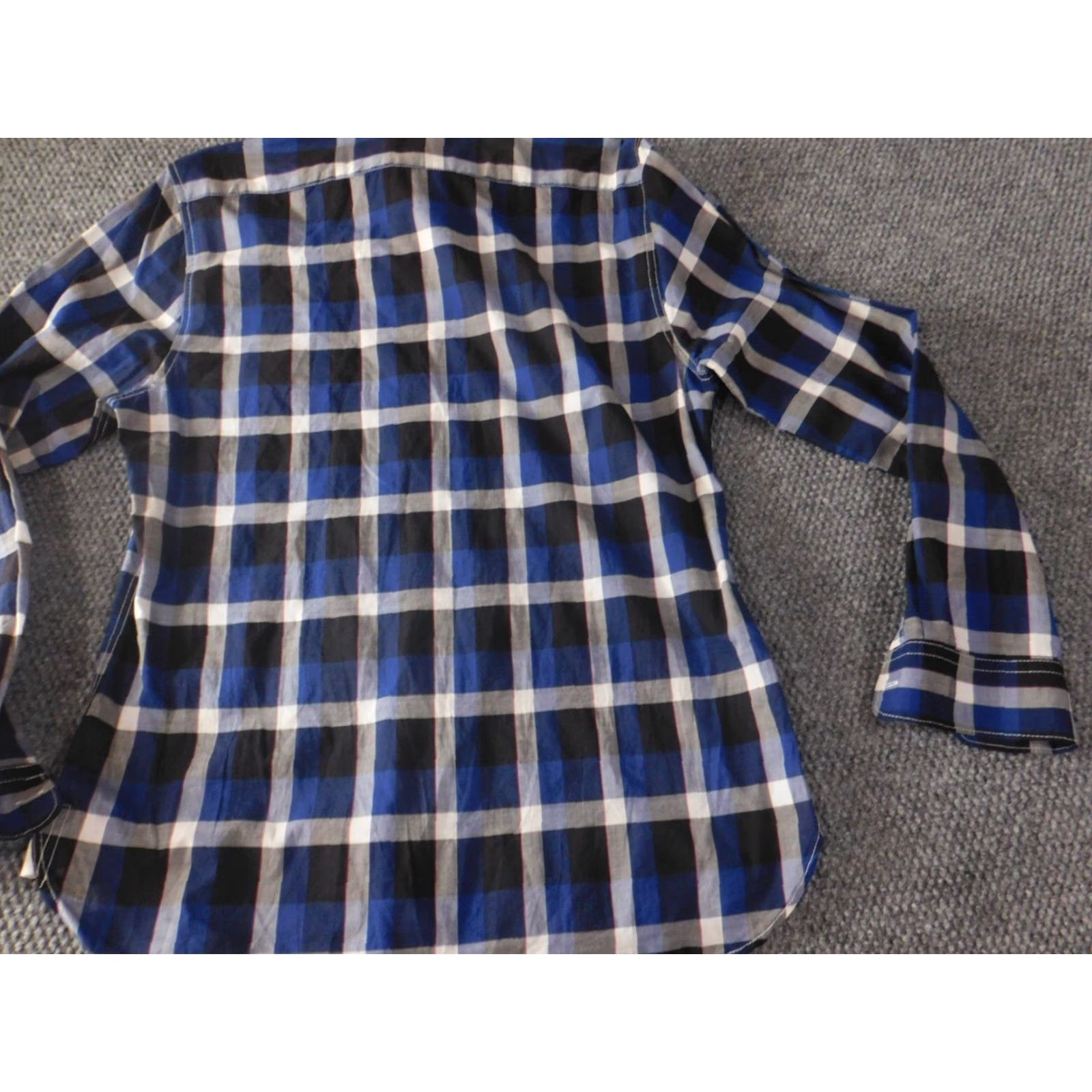 Gap Gap Mens Shirt Medium Blue Button-Up Classic Plaid Knit Cotton Regular Slimming Size US M / EU 48-50 / 2 - 6 Thumbnail