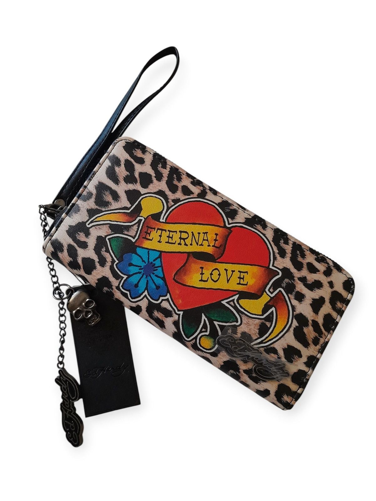 Ed Hardy Ed Hardy Y2K Leopard Eternal Love Tattoo Wristlet Zip Wallet Size ONE SIZE - 8 Thumbnail